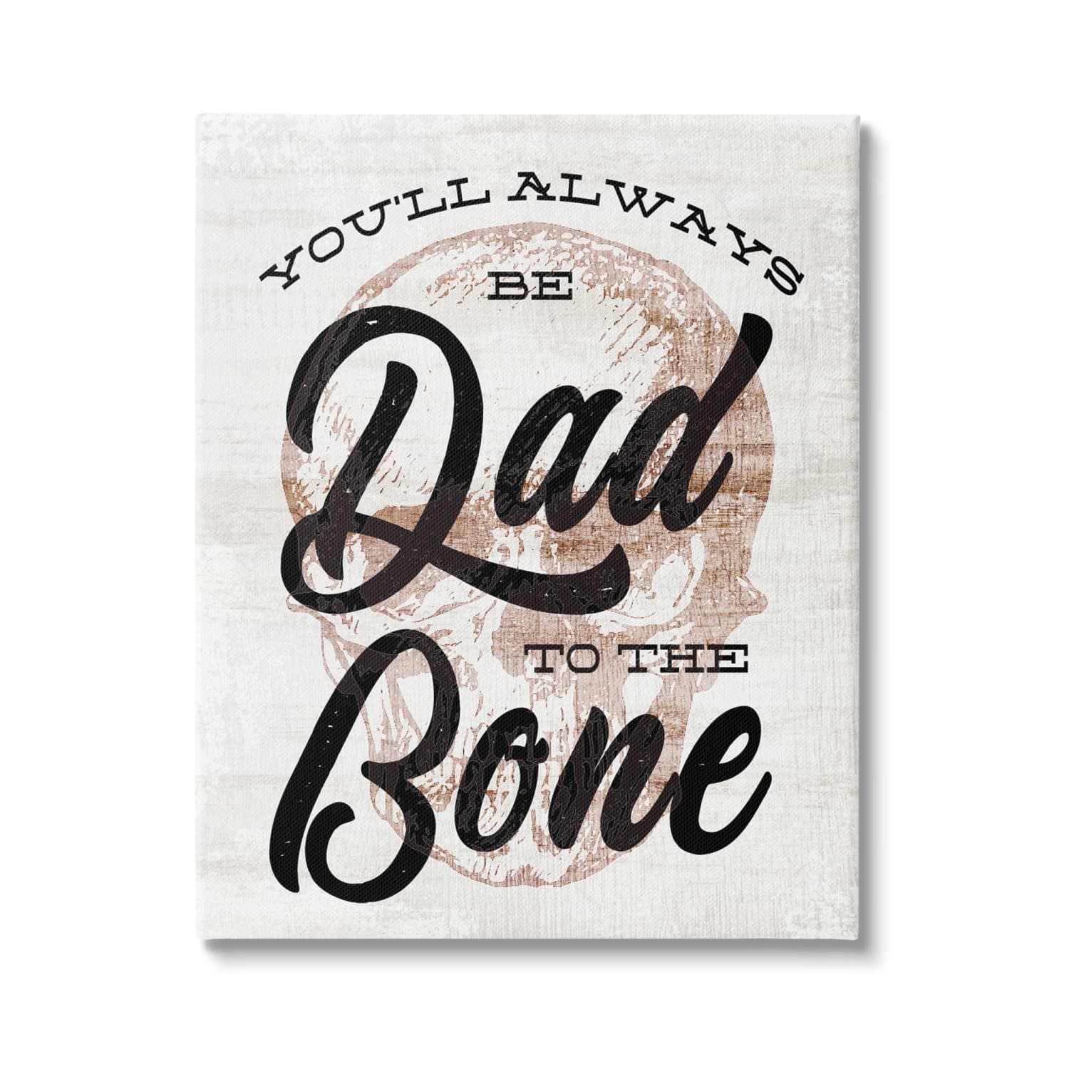 Stupell Industries Dad To The Bone Punny Skull Phrase Canvas Wall Art