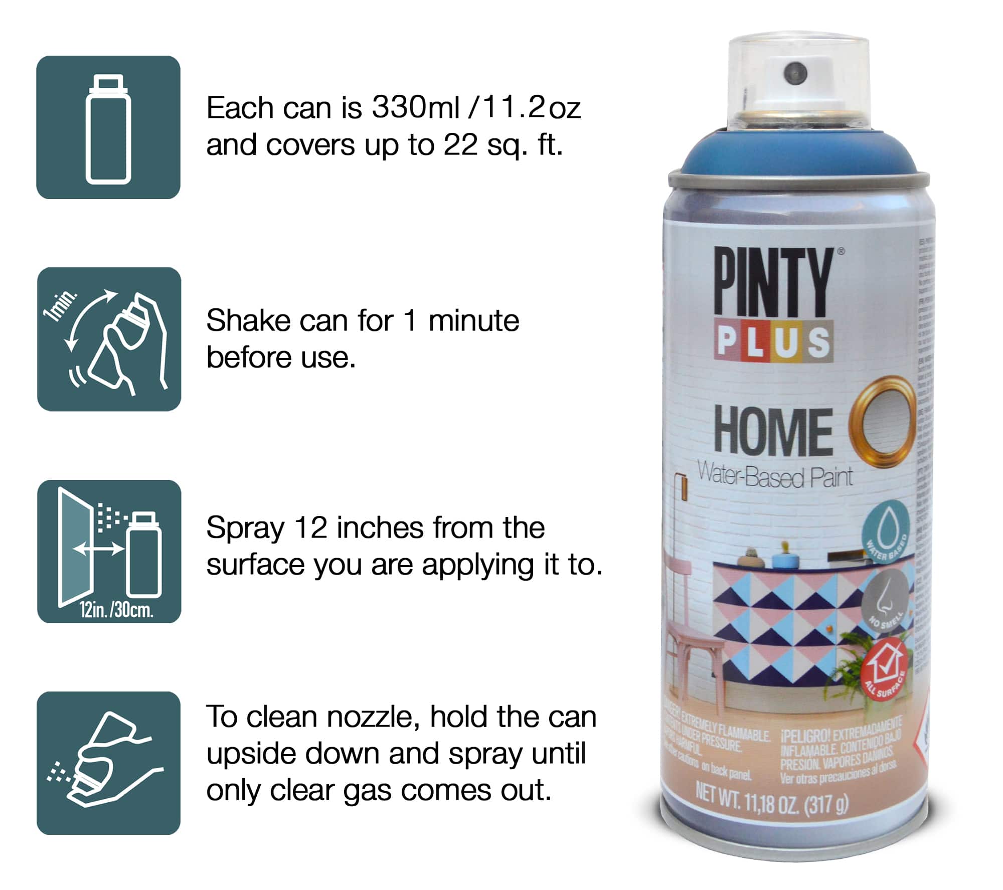 Pintyplus Home Water-Based Spray Paint, 11.18oz.