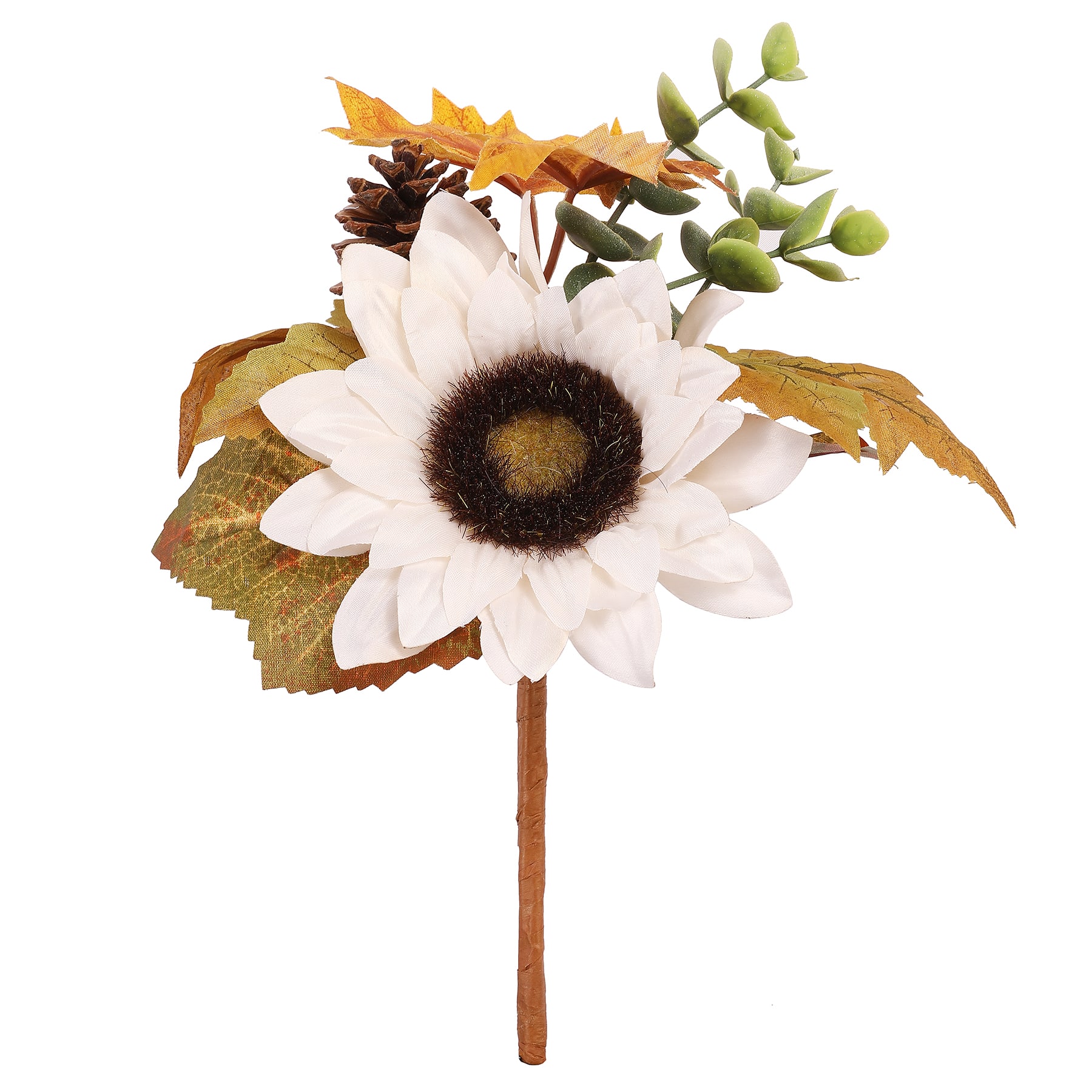 10&#x22; Cream Sunflower &#x26; Pinecone Pick by Ashland&#xAE;