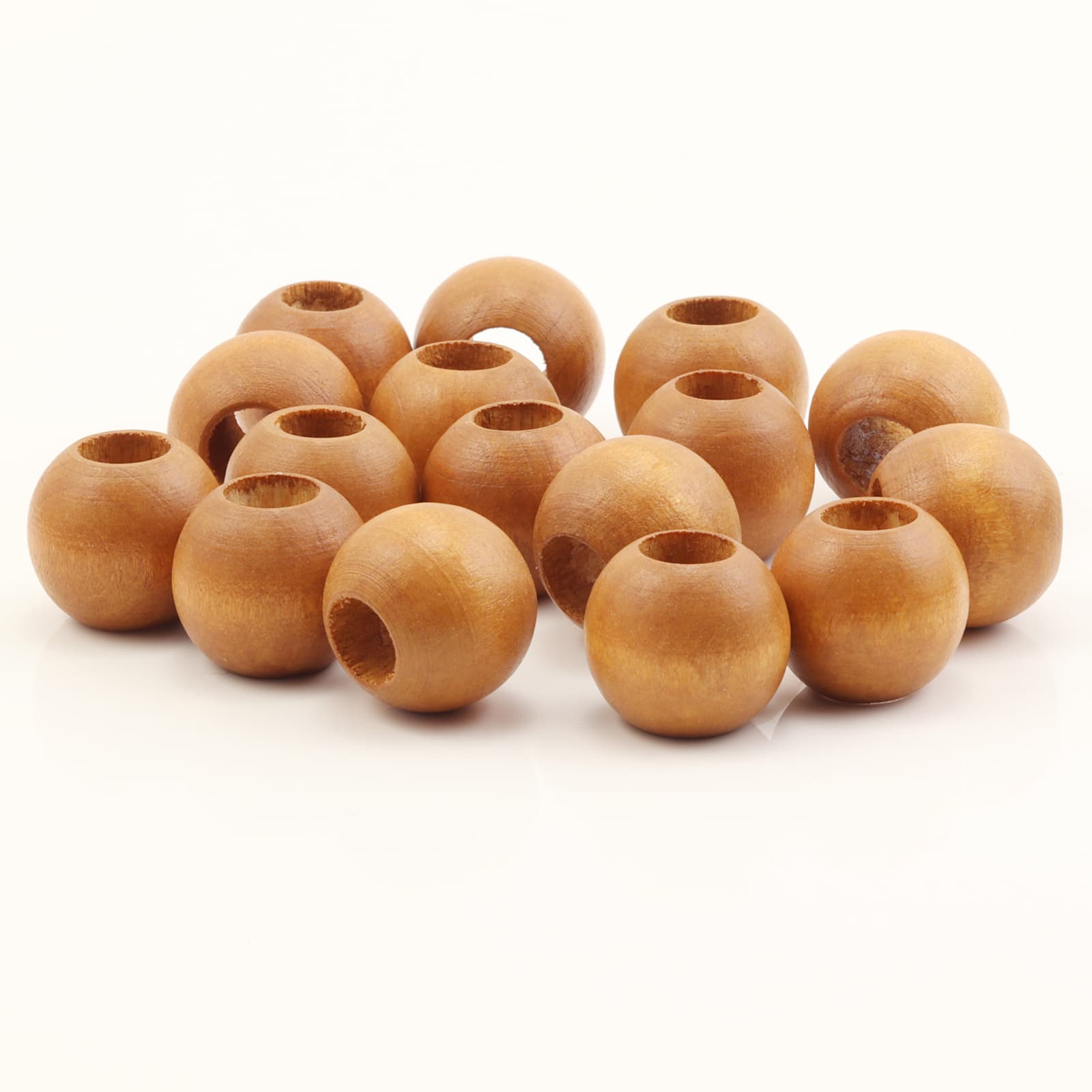 12 Packs: 16 ct. (192 total) Maple Round Wood Beads, 20mm by Loops &#x26; Threads&#xAE;