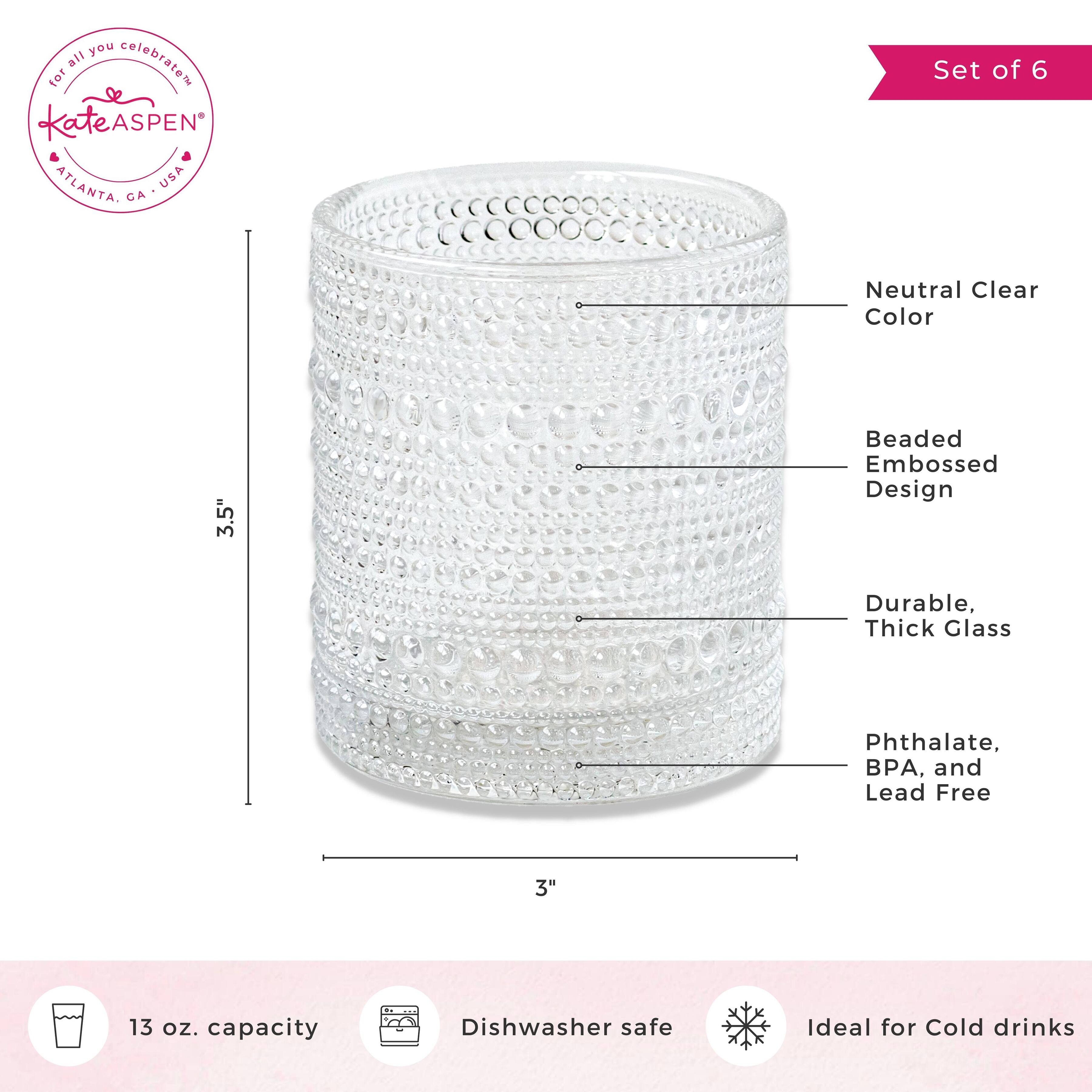 Kate Aspen® 10oz. Textured Beaded Glass Set