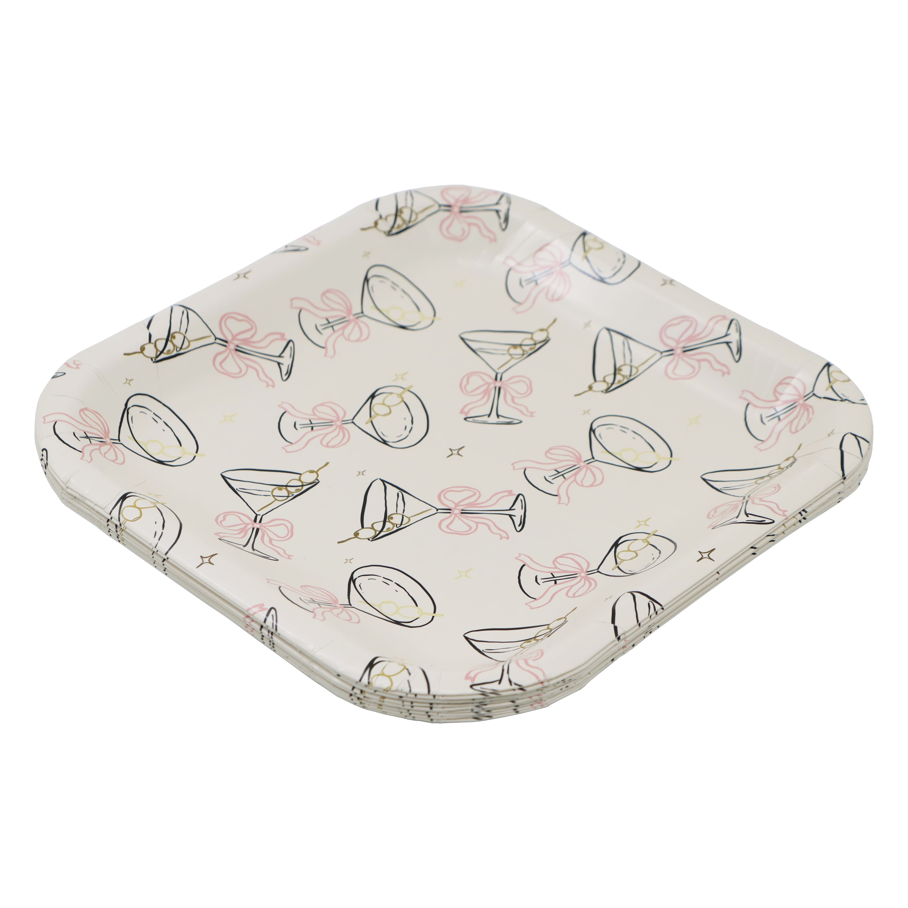 24 Packs: 10ct. (240 total) 7" Square Martinis Snack Plates by Celebrate It™