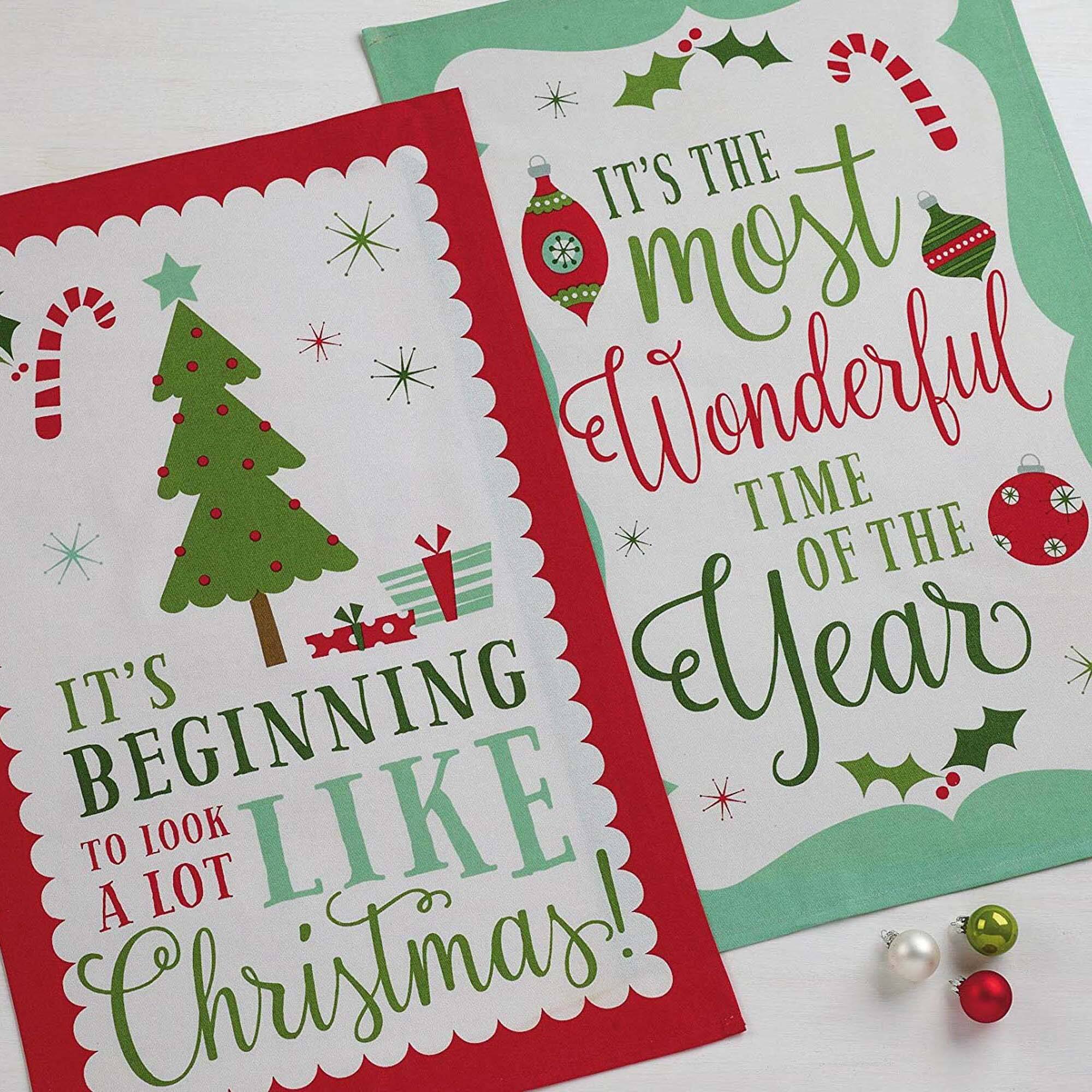 DII® Assorted Holiday Fun Printed Dishtowel Set