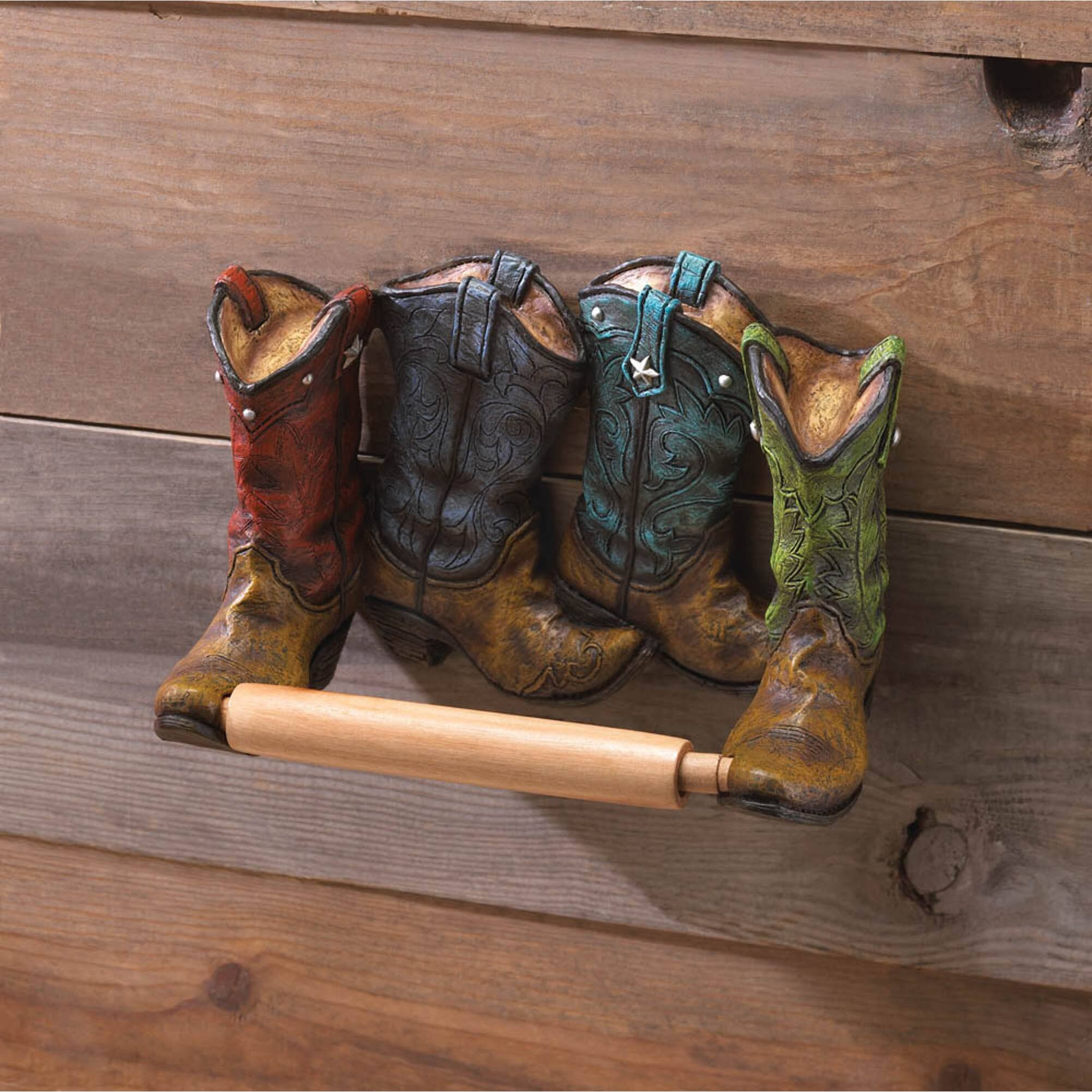 8.5&#x22; Cowboy Boots Toilet Paper Holder