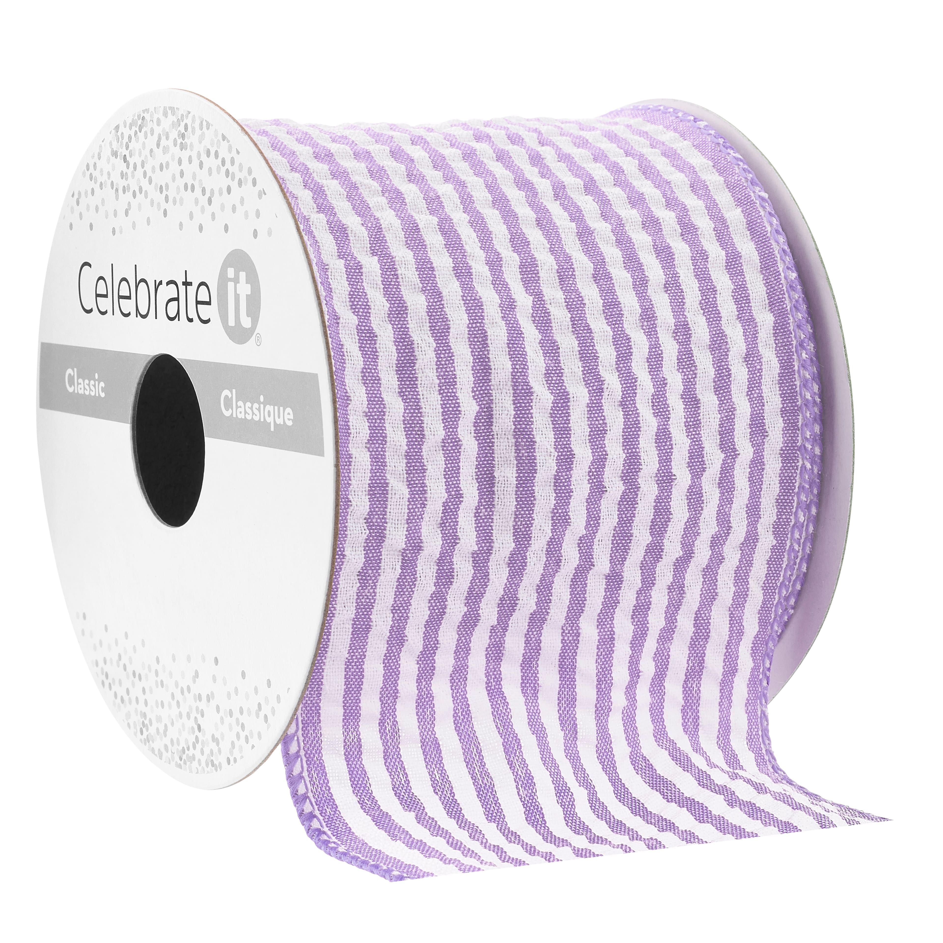 2.5&#x22; x 3yd. Wired Seersucker Ribbon by Celebrate It&#x2122; Classic