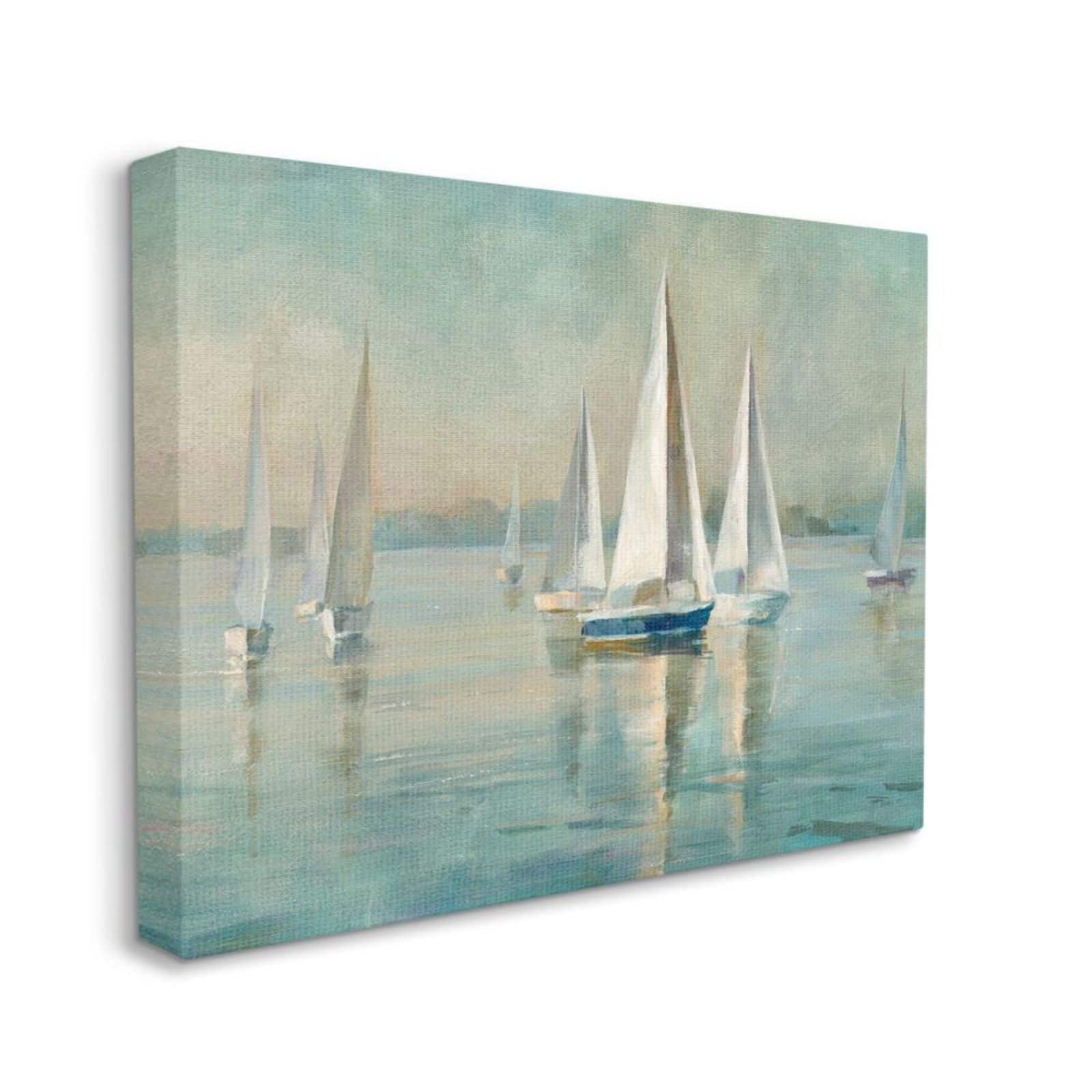 Stupell Industries Traditional Sailboats Relaxed Nautical Painting Canvas Wall Art