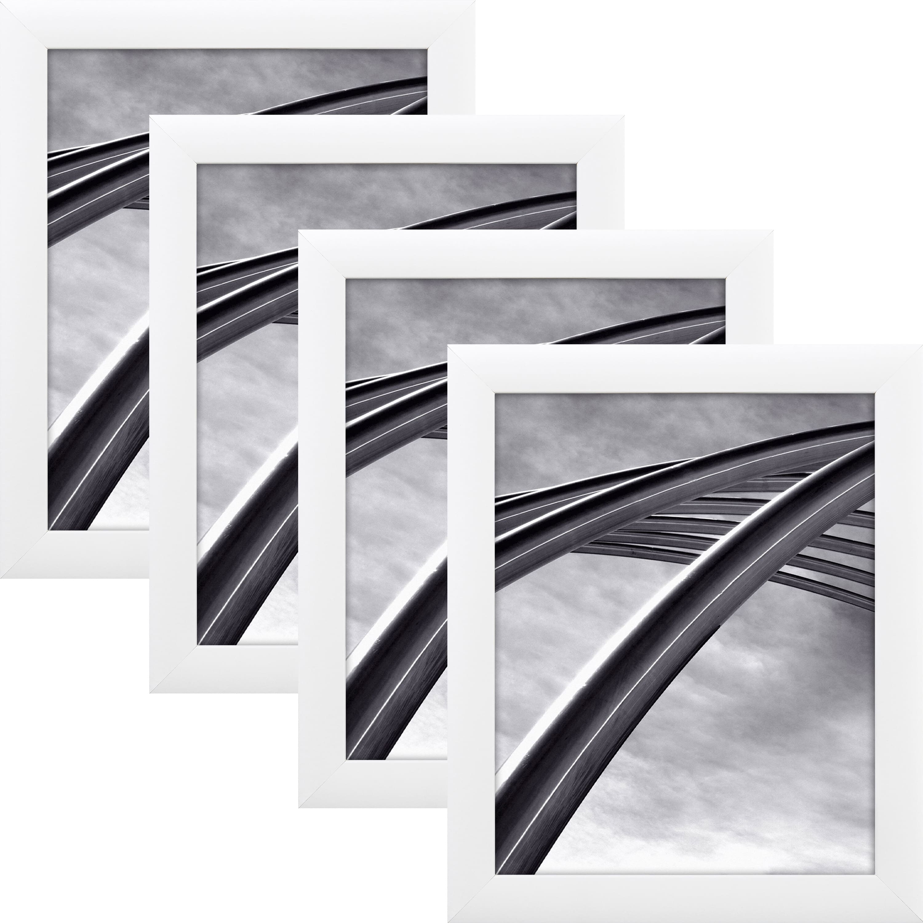 4 Pack Craig Frames Contemporary White Satin Picture Frame