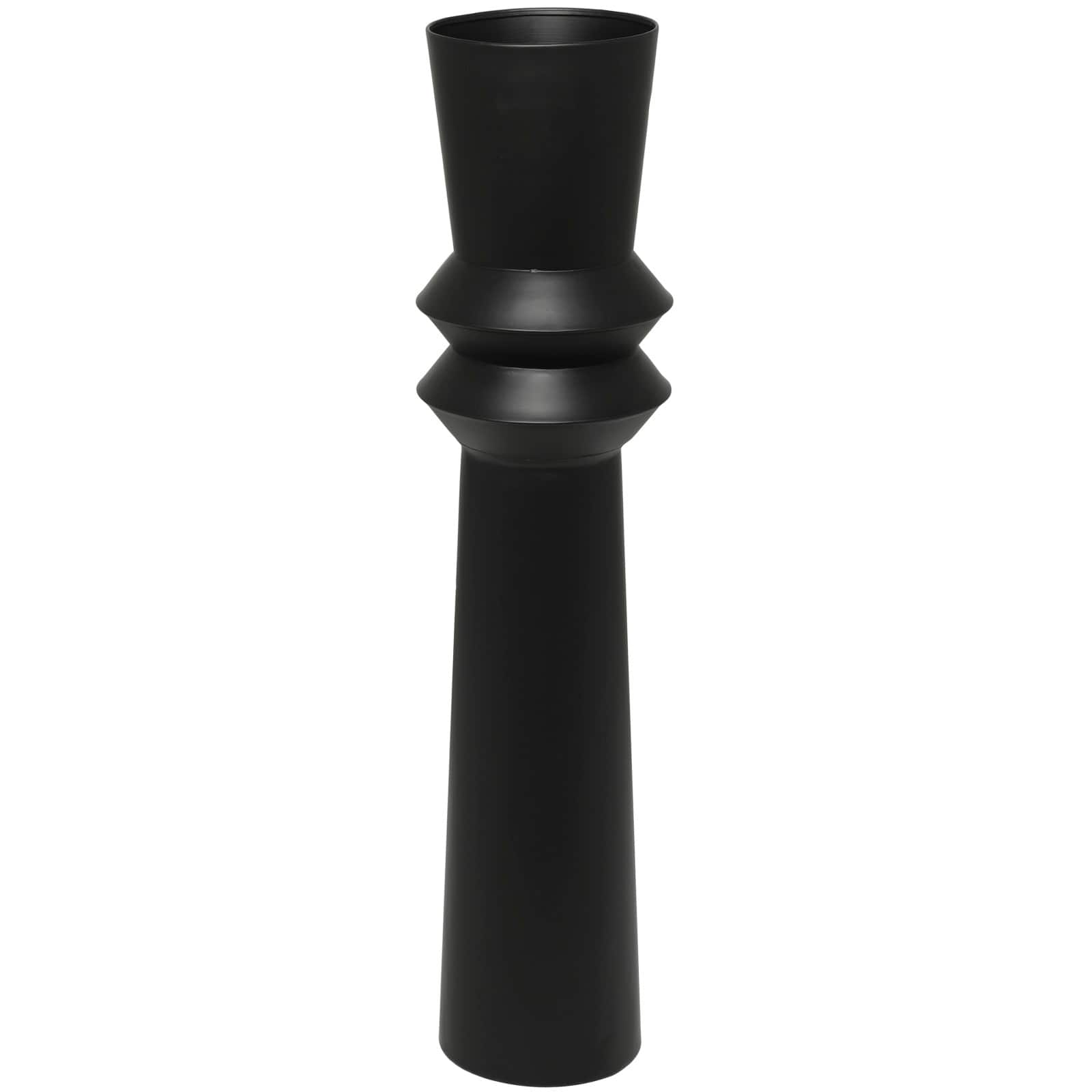 Novogratz 38&#x22; Black Metal Tall Art Deco Fluted Floor Vase