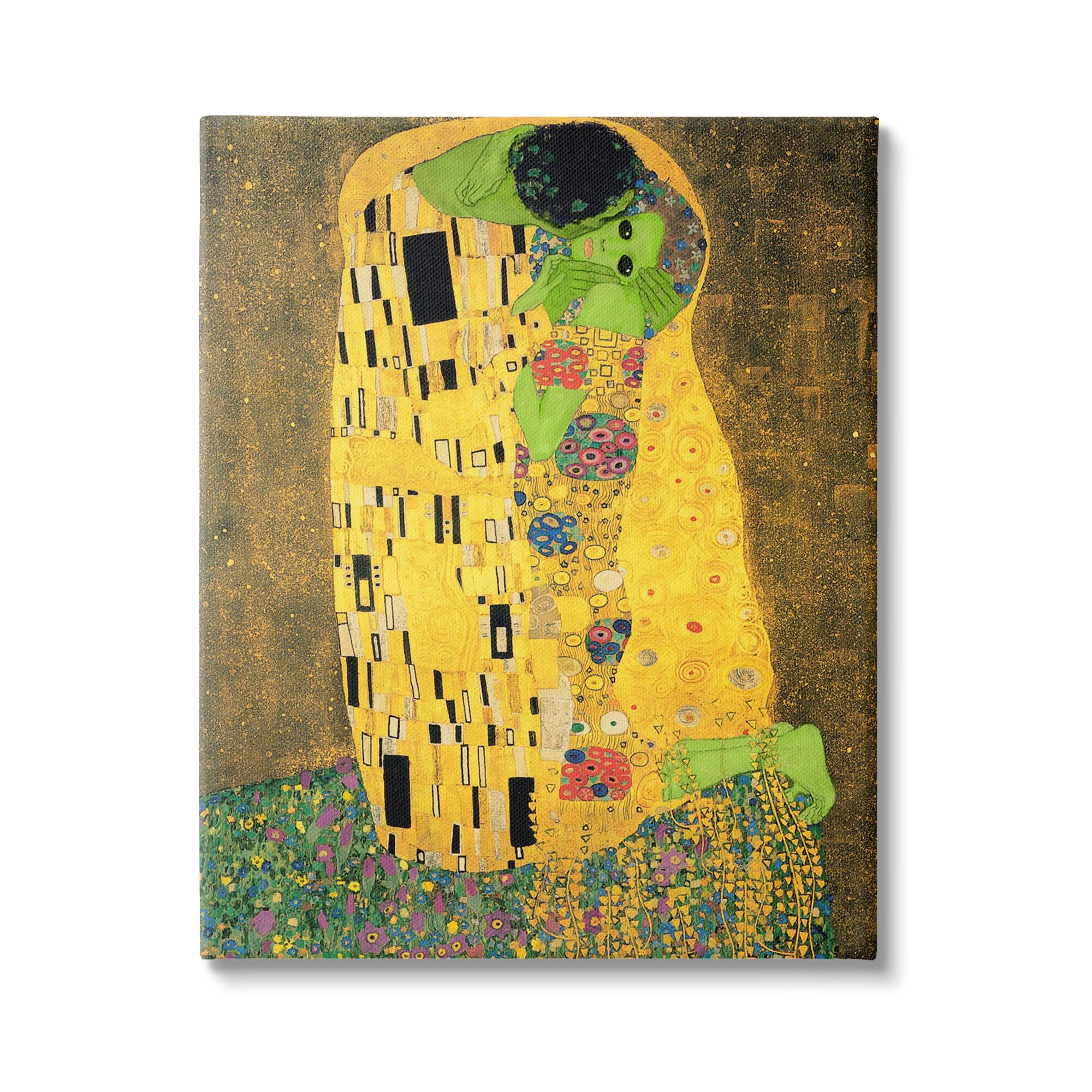 Stupell Industries Funny Classic Klimt Aliens Canvas Wall Art