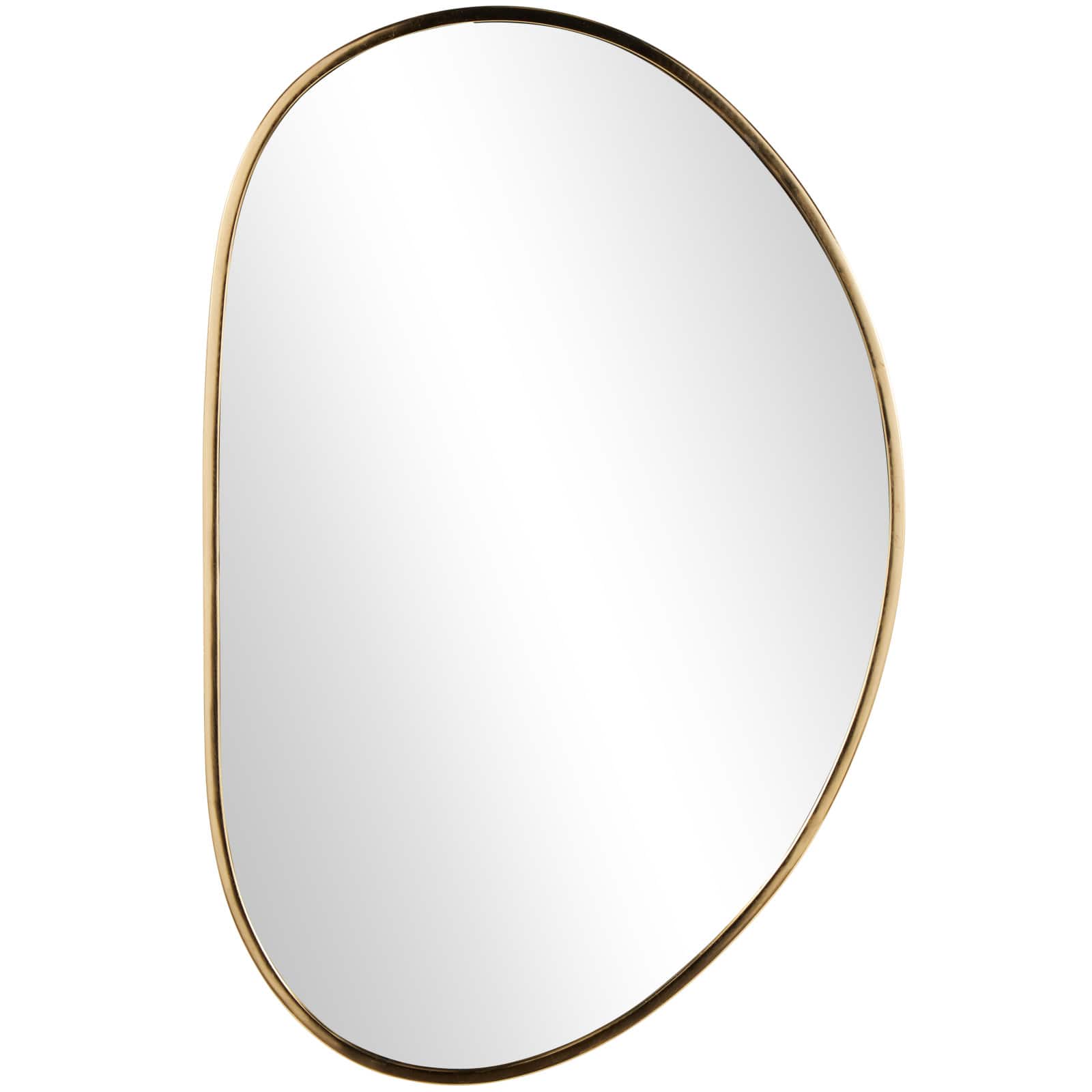 31" x 20" Gold Metal Oval Minimalistic Room Wall Mirror