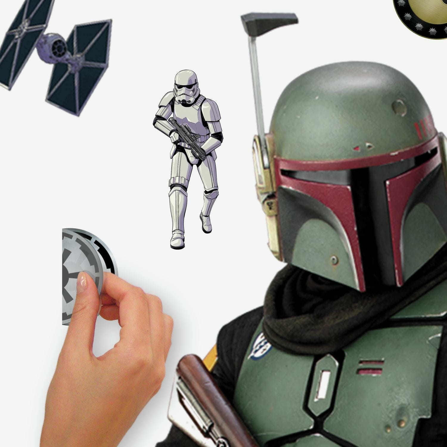 RoomMates Star Wars The Mandalorian Boba Fett Peel &#x26; Stick Giant Wall Decal