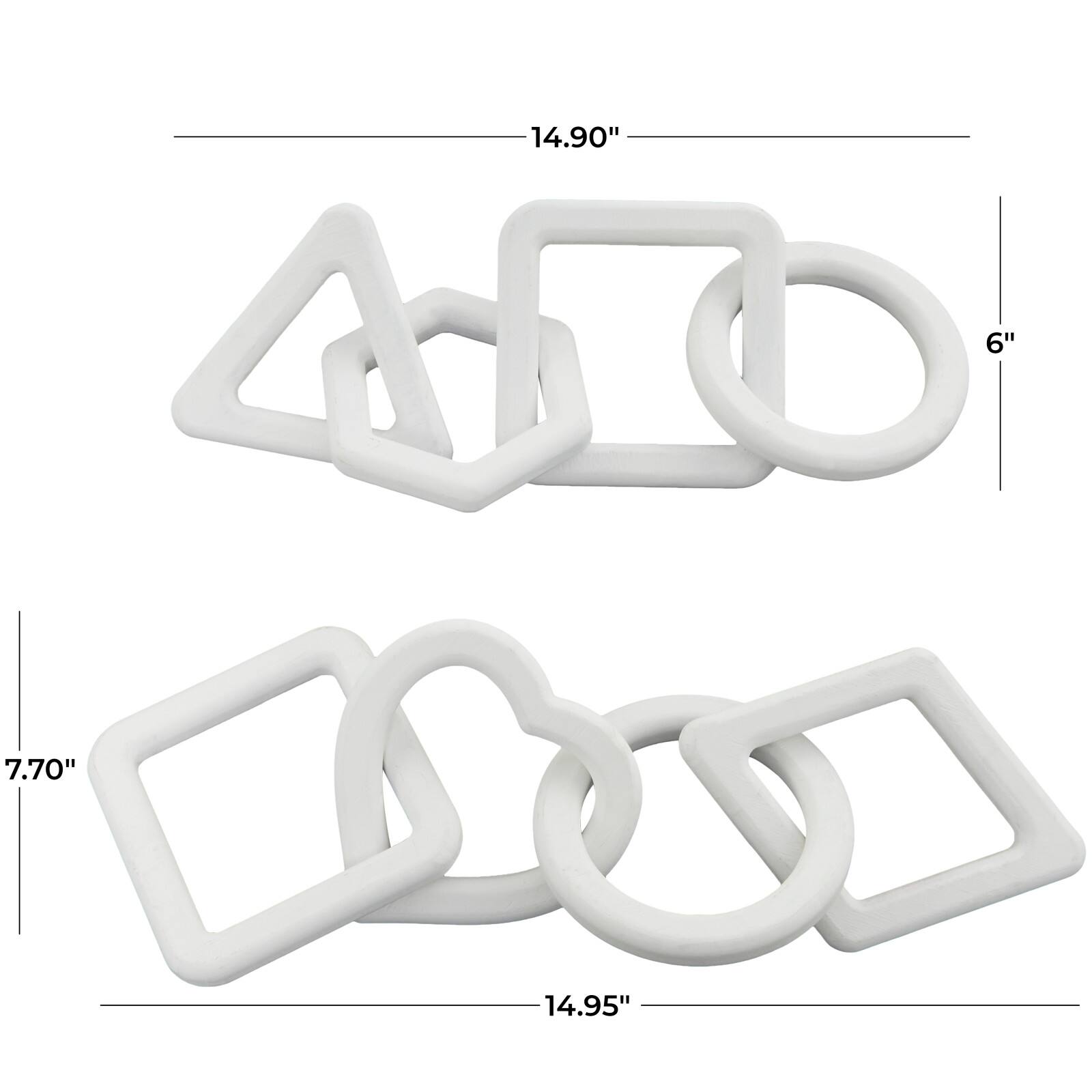 CosmoLiving by Cosmopolitan 15" White Chain Sculpture Set