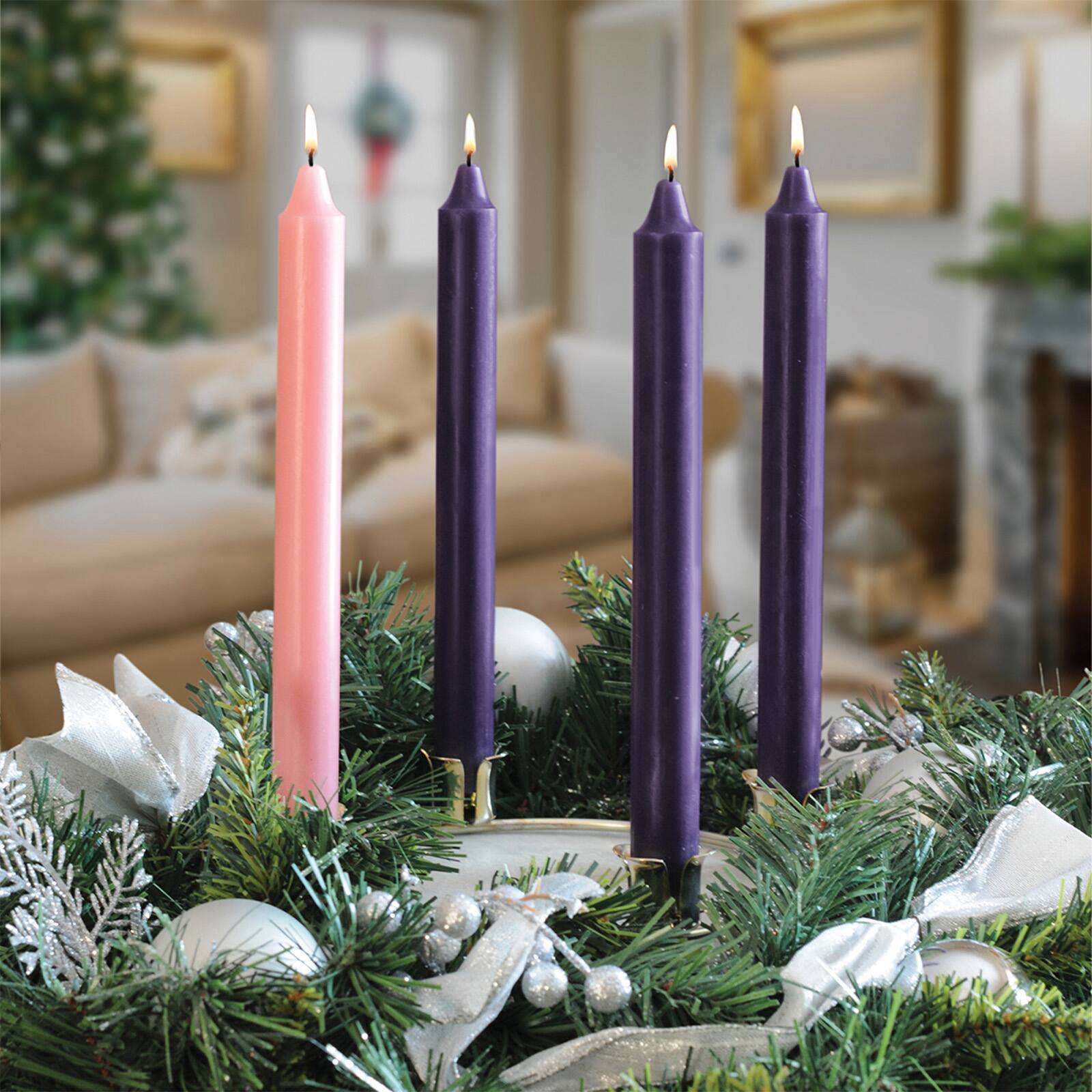 Root Candles 9" Unscented Advent Arista Taper Candles, 4ct.