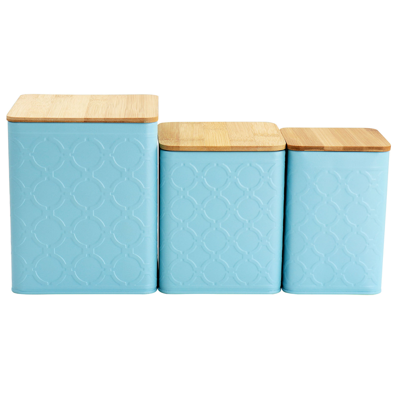 Set Di Barattoli In Gres Savannah Turquoise – 3 Pezzi, Vintage, Lavabili In Lavastoviglie E Adatti Al Microonde