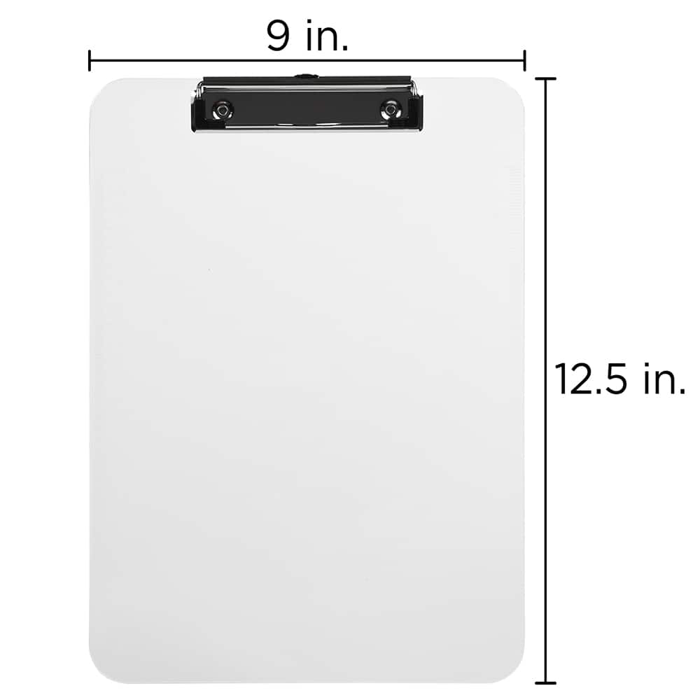 JAM Paper Letter Size Plastic Clipboards, 12ct.