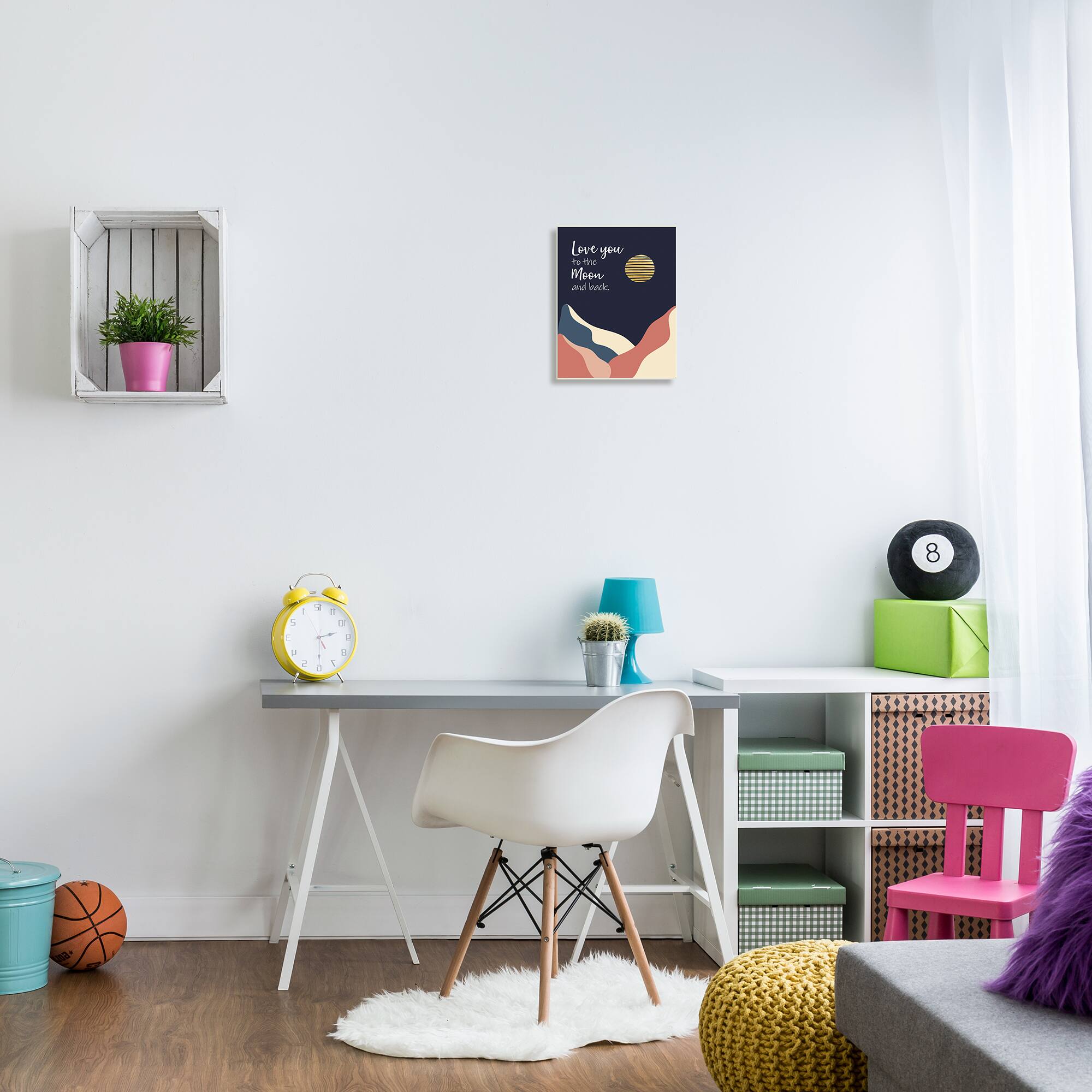 Stupell Industries Love You to Moon Phrase Night Sky Mountains Wall Plaque