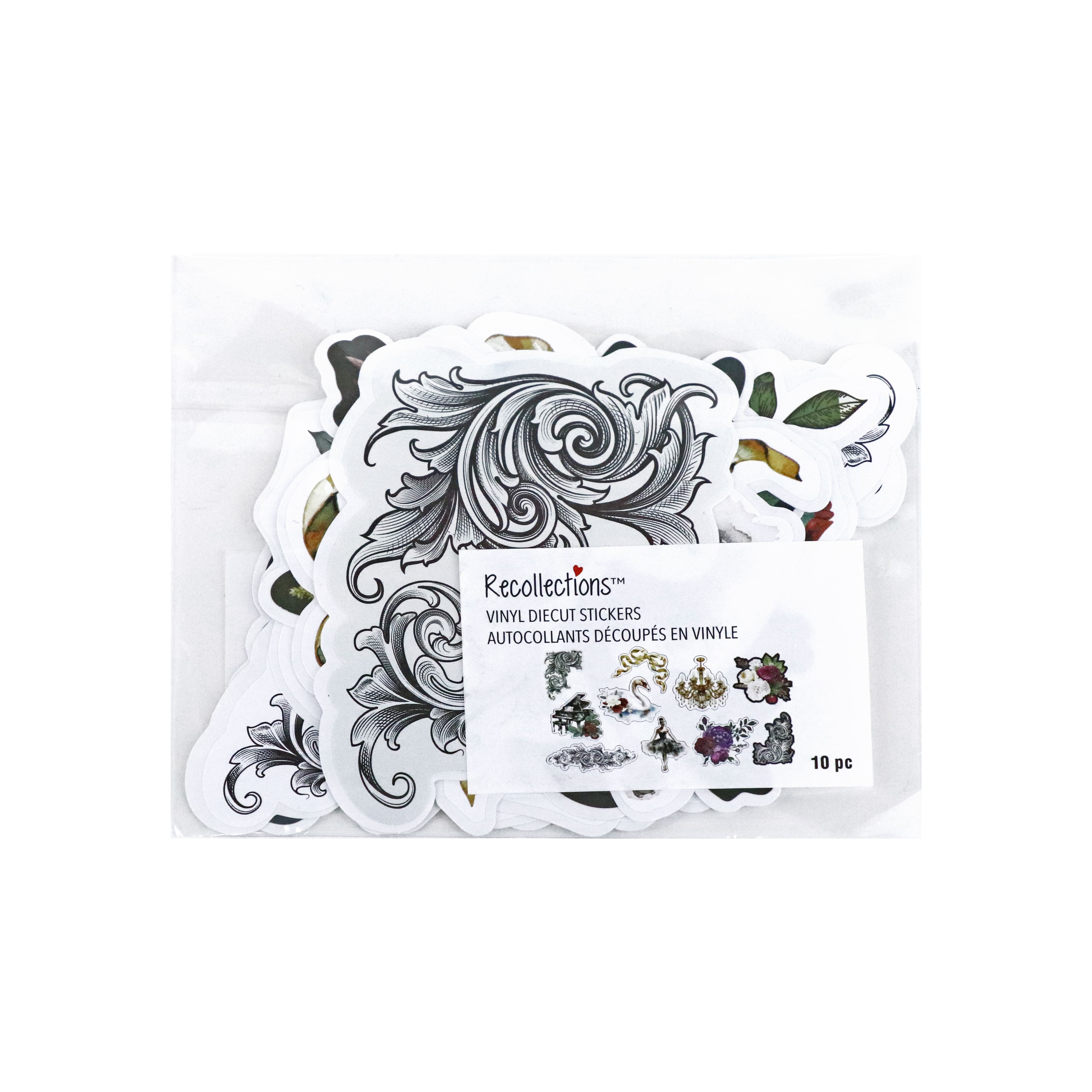 Assorted Romantic Vinyl Die Cut Stickers, 10pc. by Recollections™