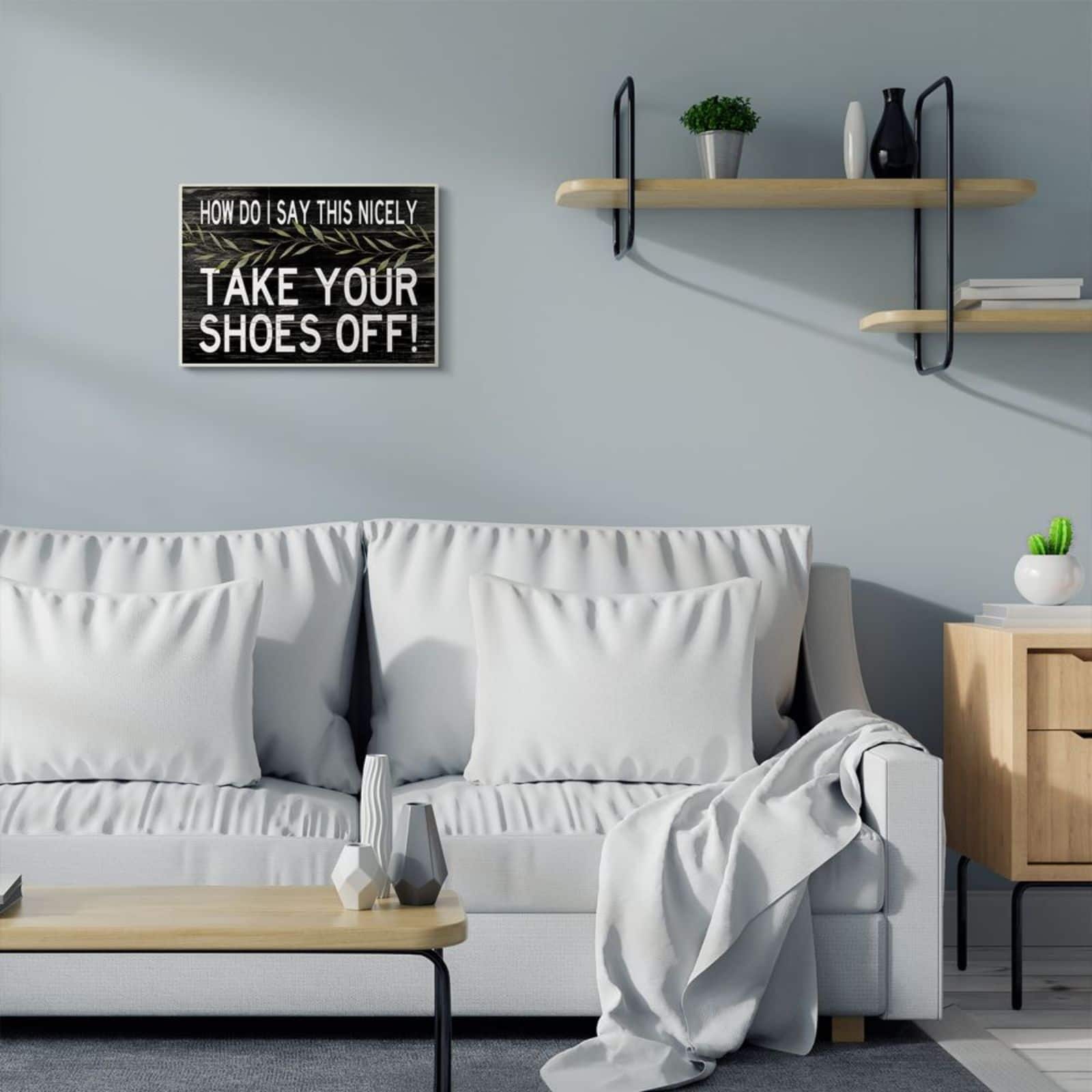 Stupell Industries Take Your Shoes Off Welcome Sign Wall Art