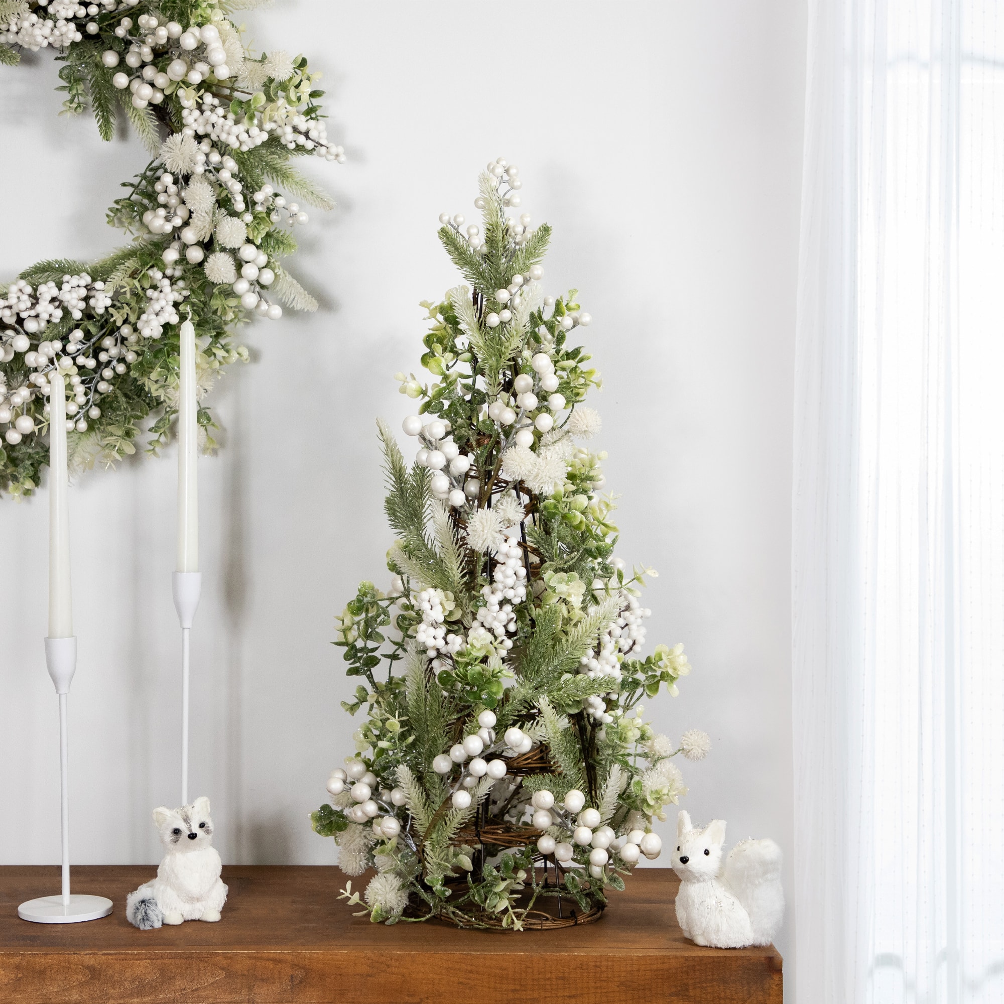 27" Glittered Berries & Pine Cone Artificial Christmas Tree