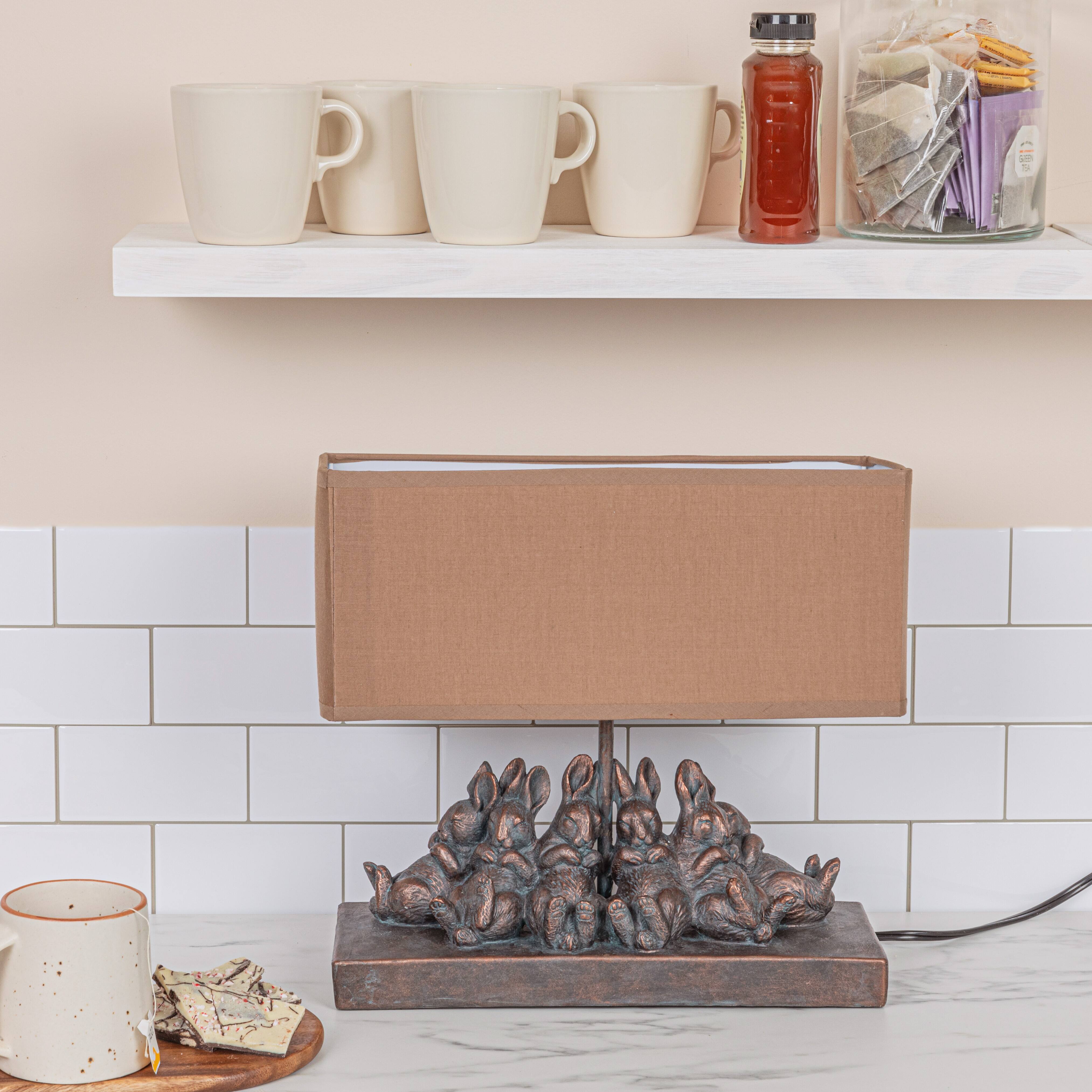 Hello Honey® 13" Rabbit Table Lamp with Rectangle Linen Shade