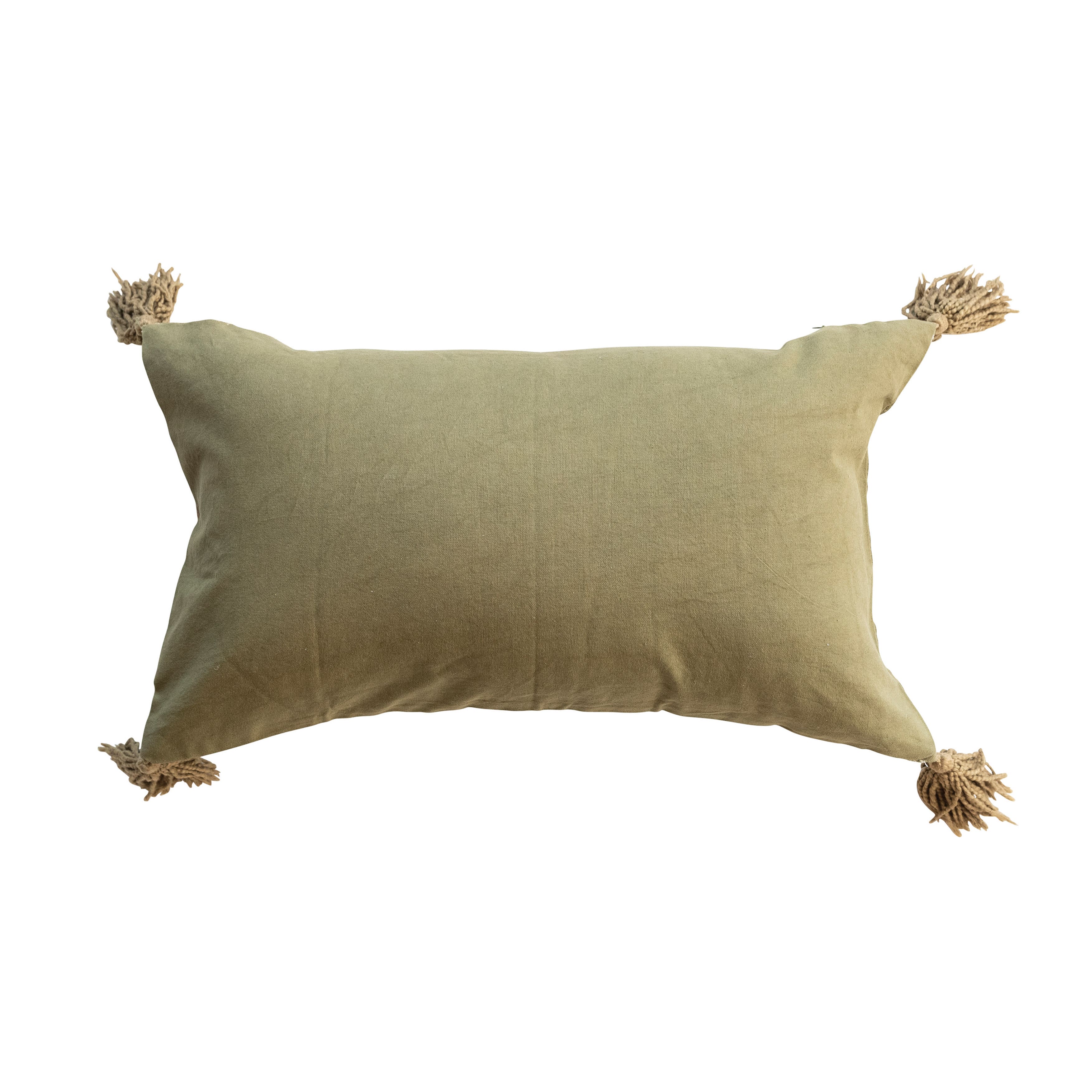 Hello Honey&#xAE; 24&#x22; Multicolor Tiger Cotton Velvet Lumbar Pillow with Tassels