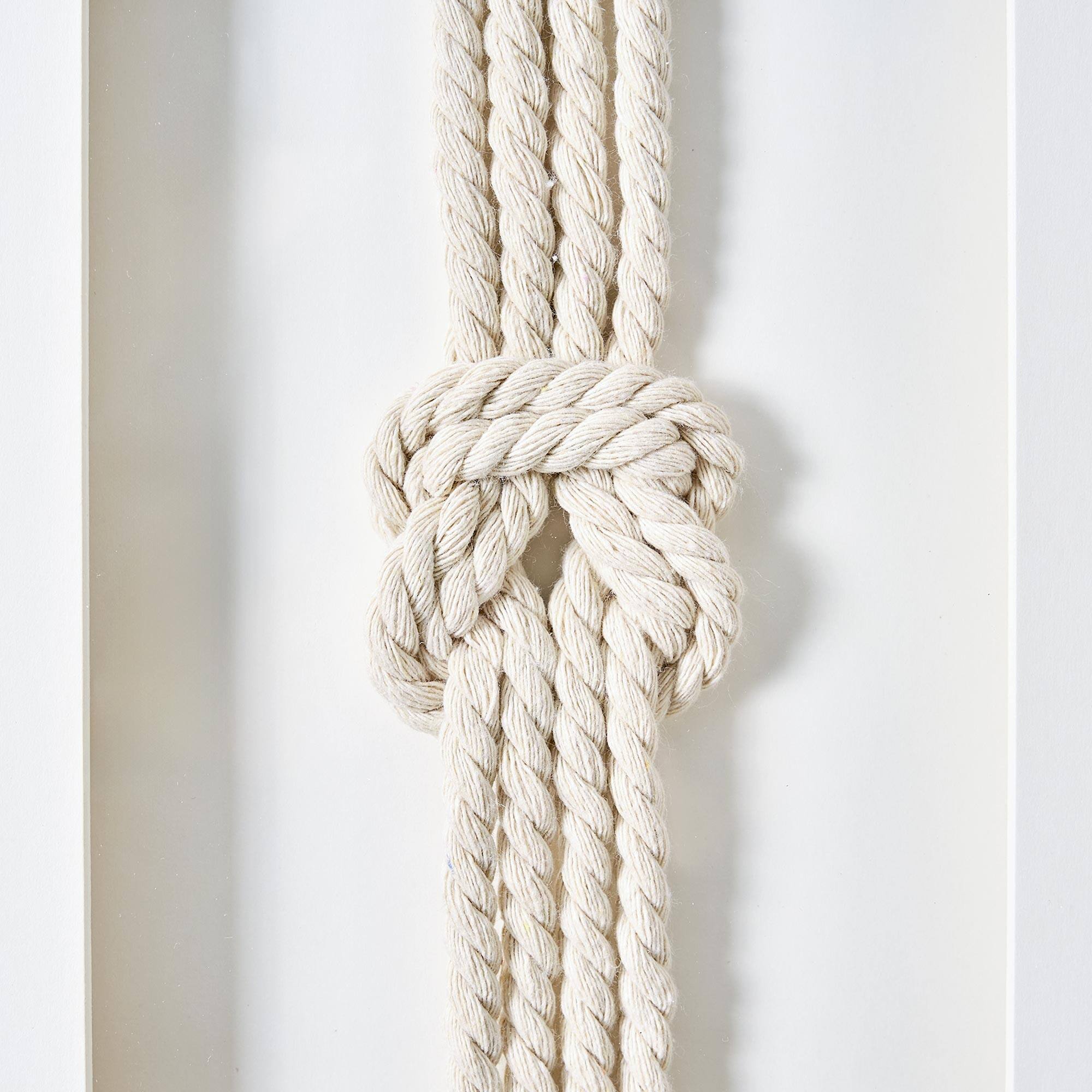 American Art Decor Naut Shore Framed Nautical Knots Wall Decor in Natural 3-piece set - 14" x 11"