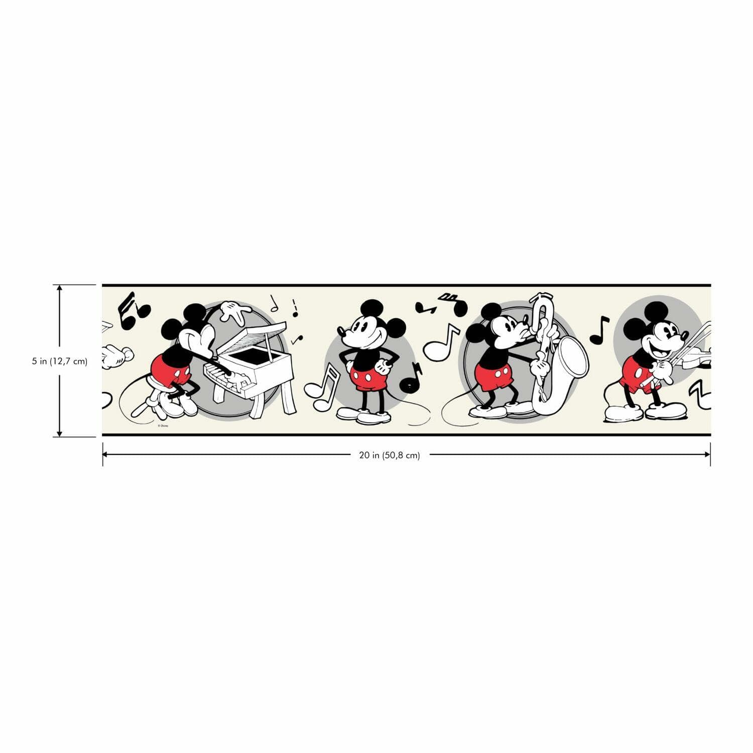 Vintage Mickey Mouse Wallpaper Borders (Set of 2) - Bed Bath & Beyond -  25622