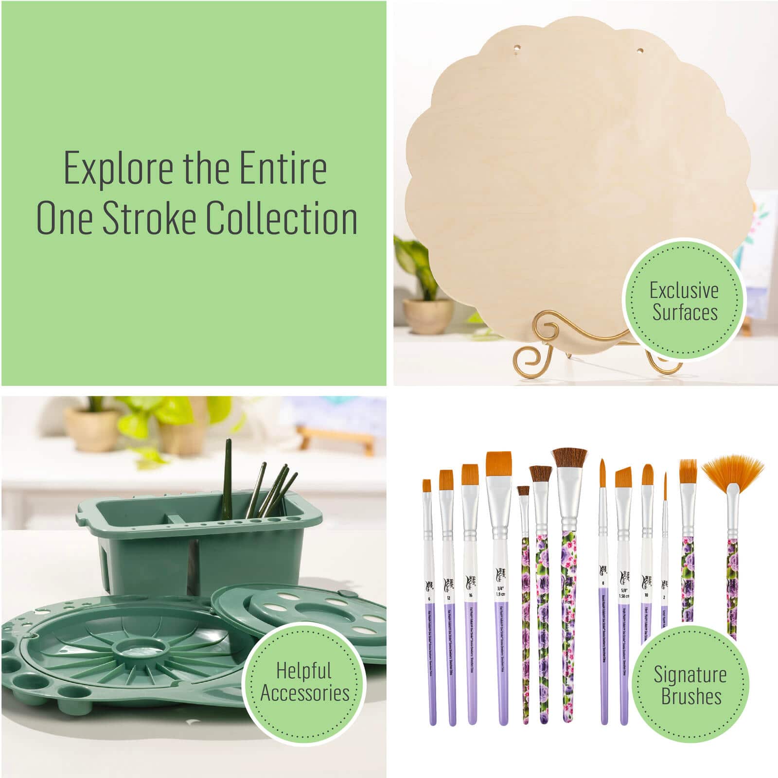 Let&#x27;s Paint with FolkArt&#xAE; One Stroke&#x2122; A-Z of Floral Painting Kit