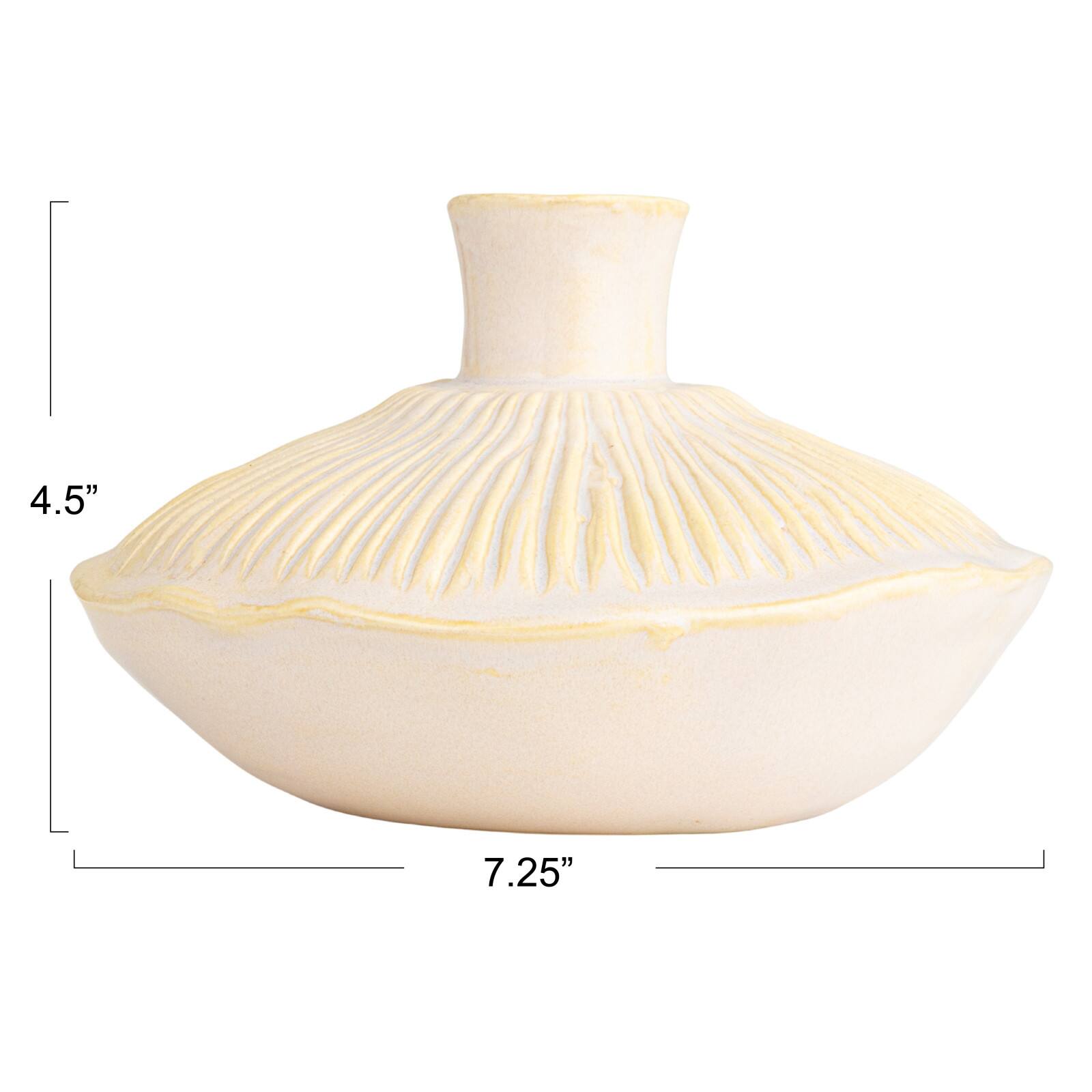 Hello Honey&#xAE; 7&#x22; Long Cream Stoneware Vase