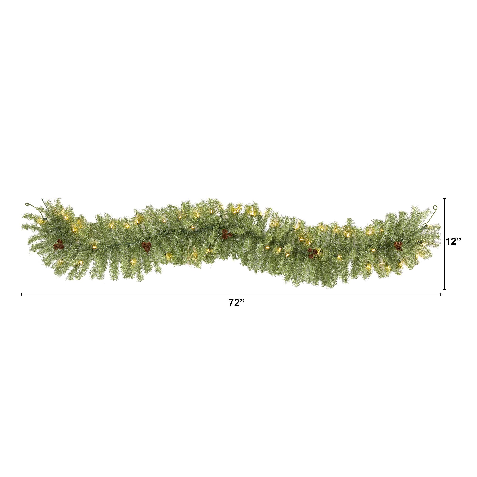 6ft. LED Christmas Pine &#x26; Pinecone Garland