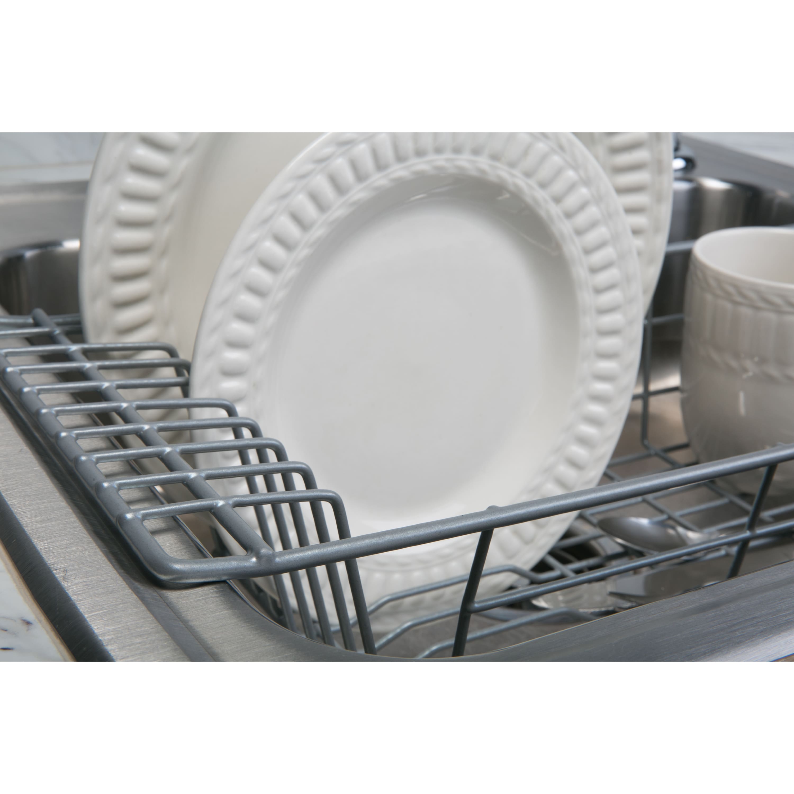 Kitchen Details Gray Over the Sink Dish Rack