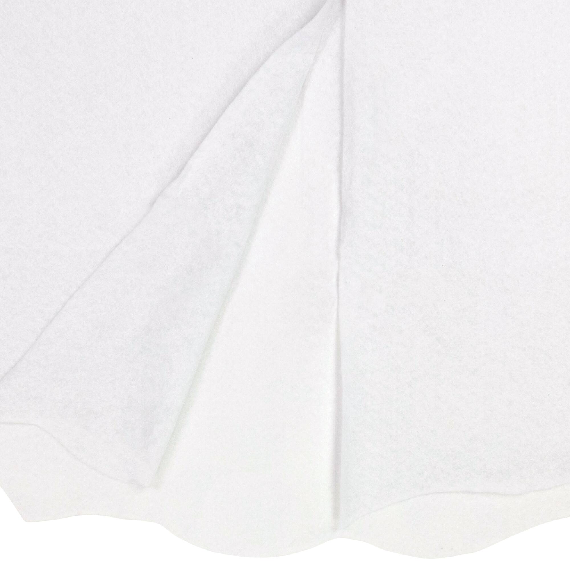 48" Winter White Scalloped Edge Tree Skirt