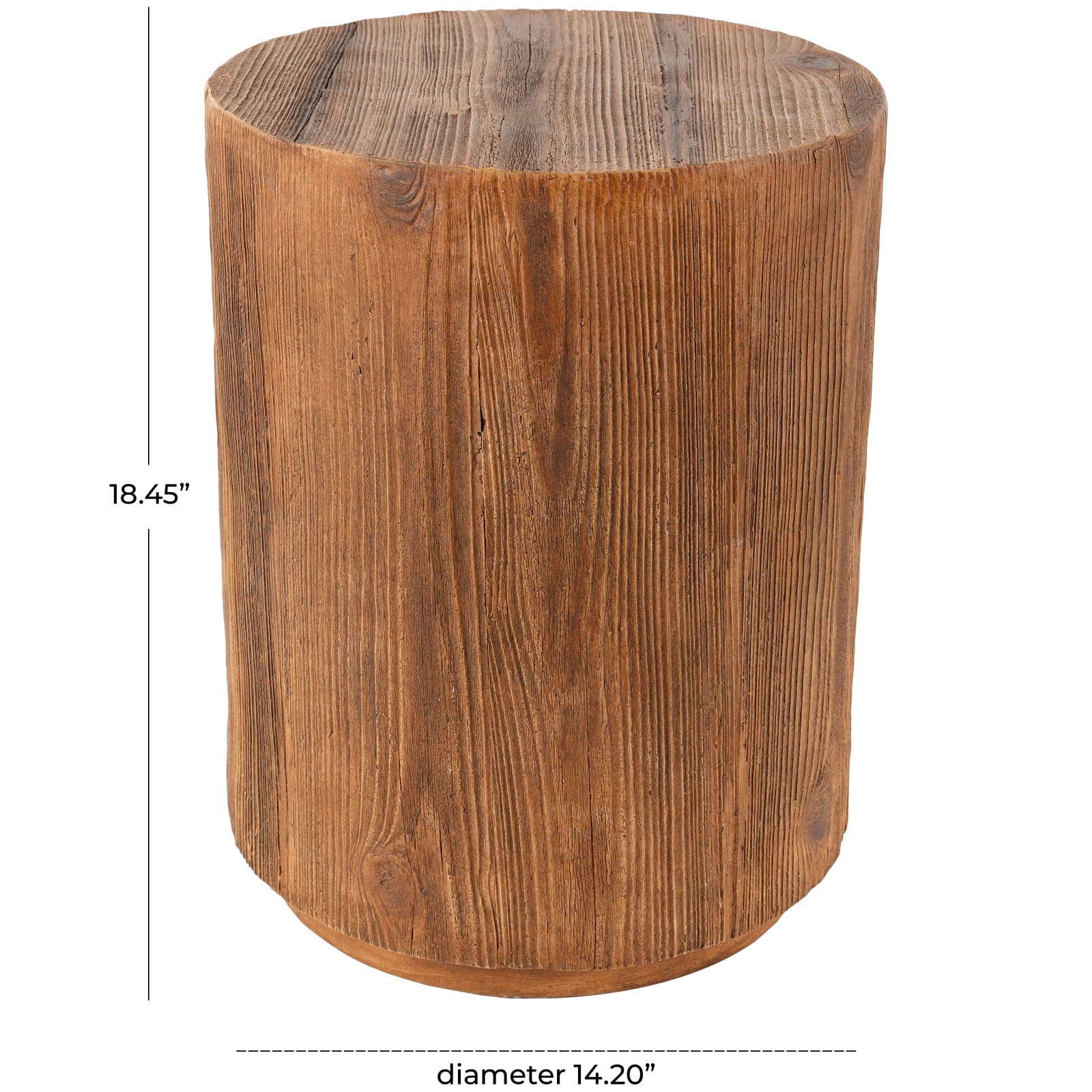 18&#x22; Brown Wood Grain Block Outdoor Accent Table 