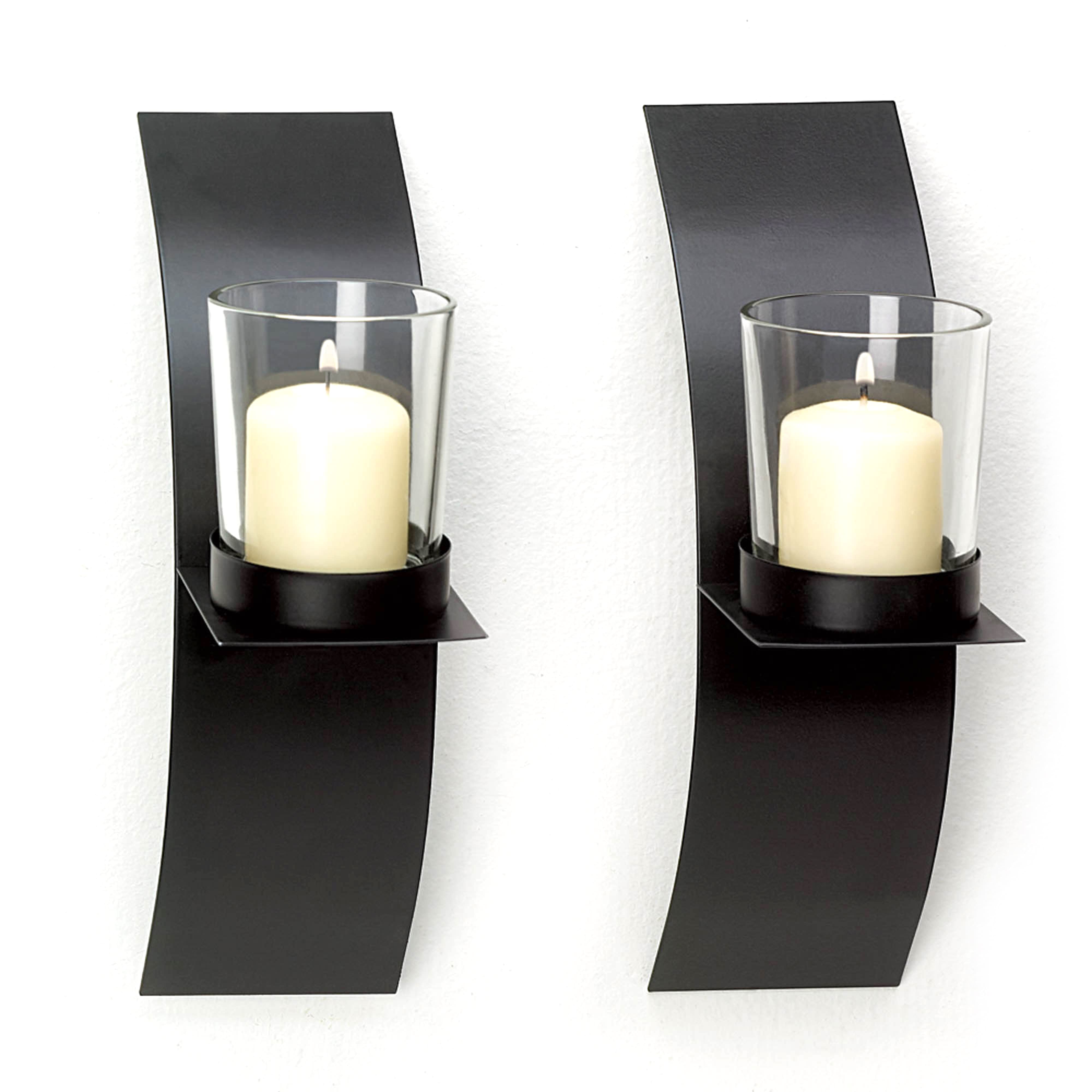8" Mod-Art Candle Wall Sconce, 2ct.