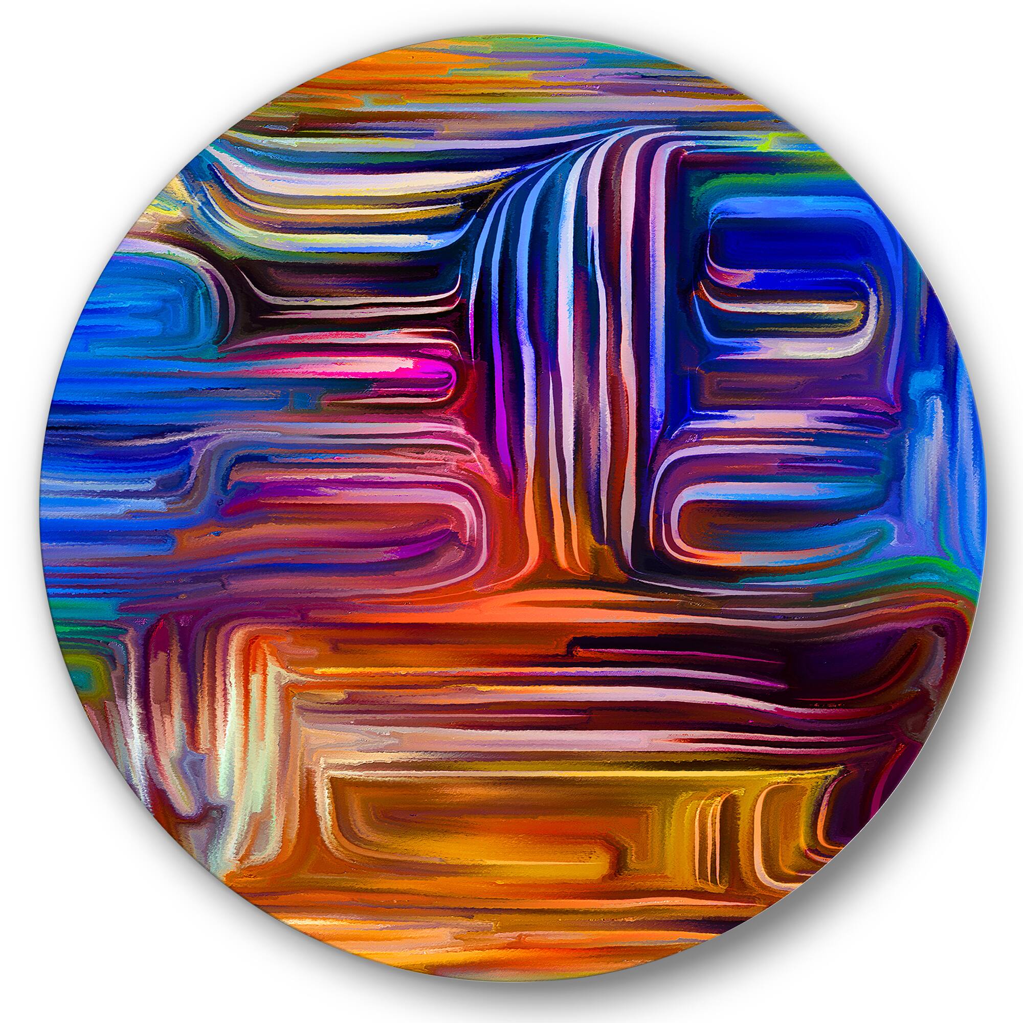 Designart - Colour Fusion V - Modern Metal Circle Wall Art