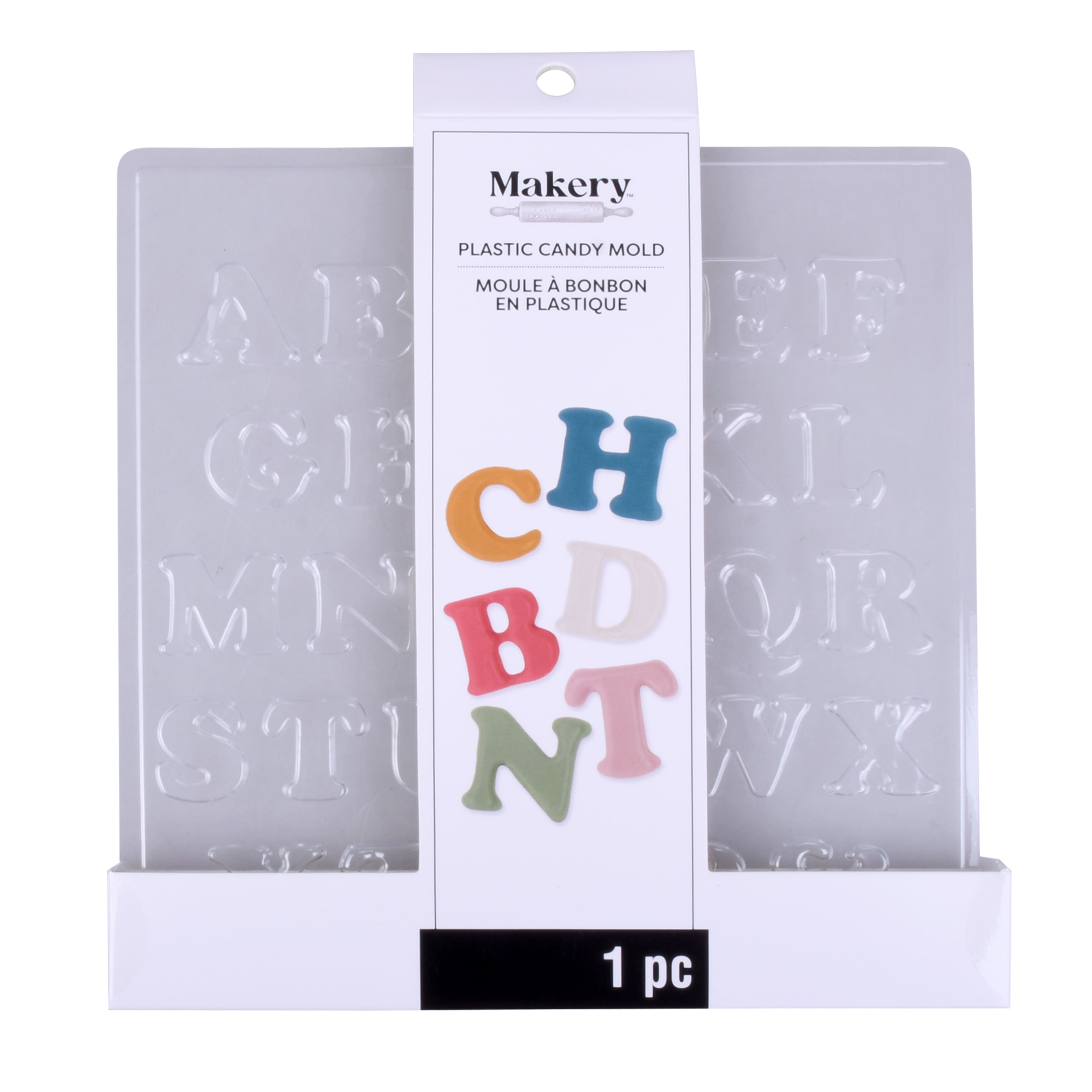 Serif Alphabet Plastic Candy Mold by Makery&#x2122;