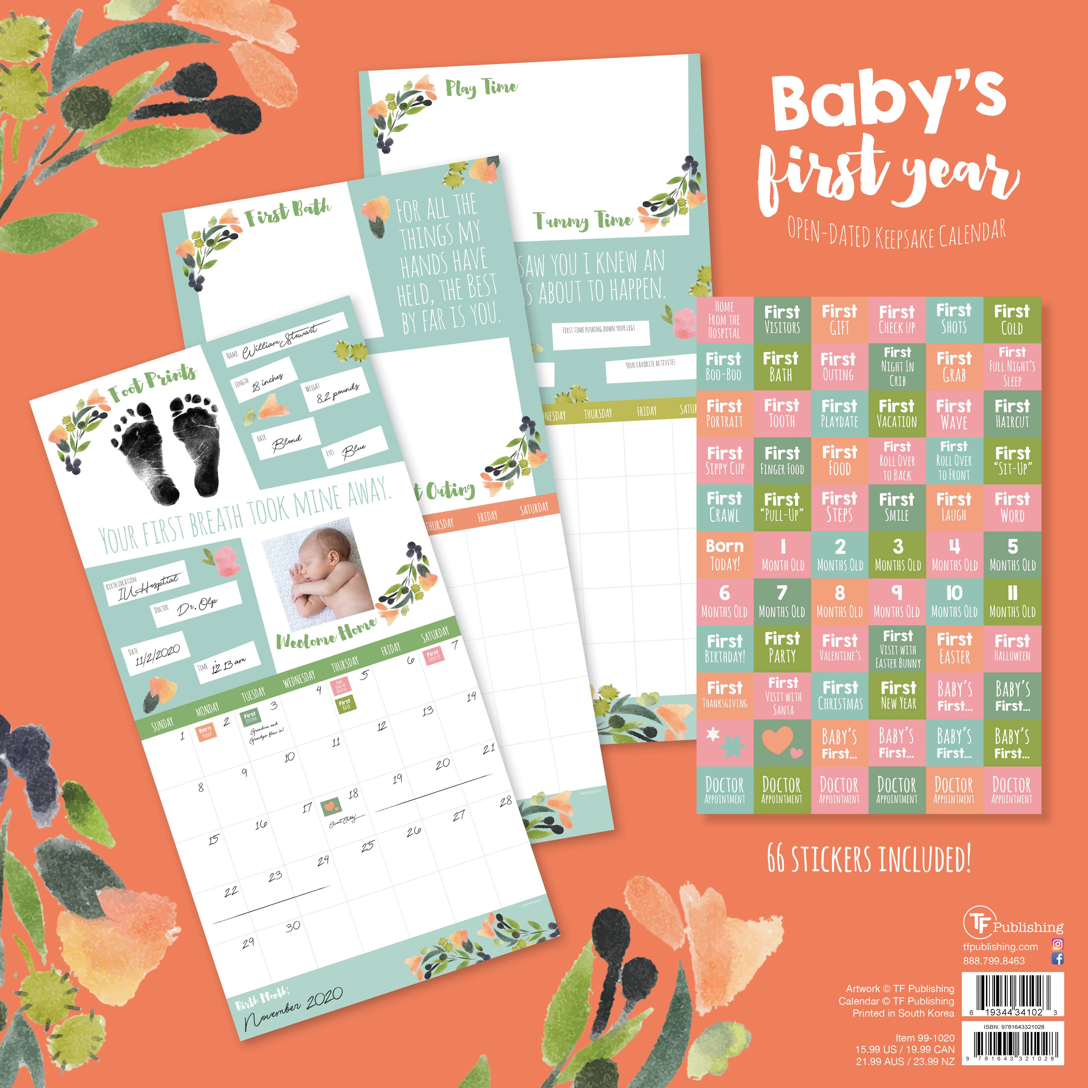 TF Publishing Baby&#x27;s First Year Undated Keepsake Wall Calendar