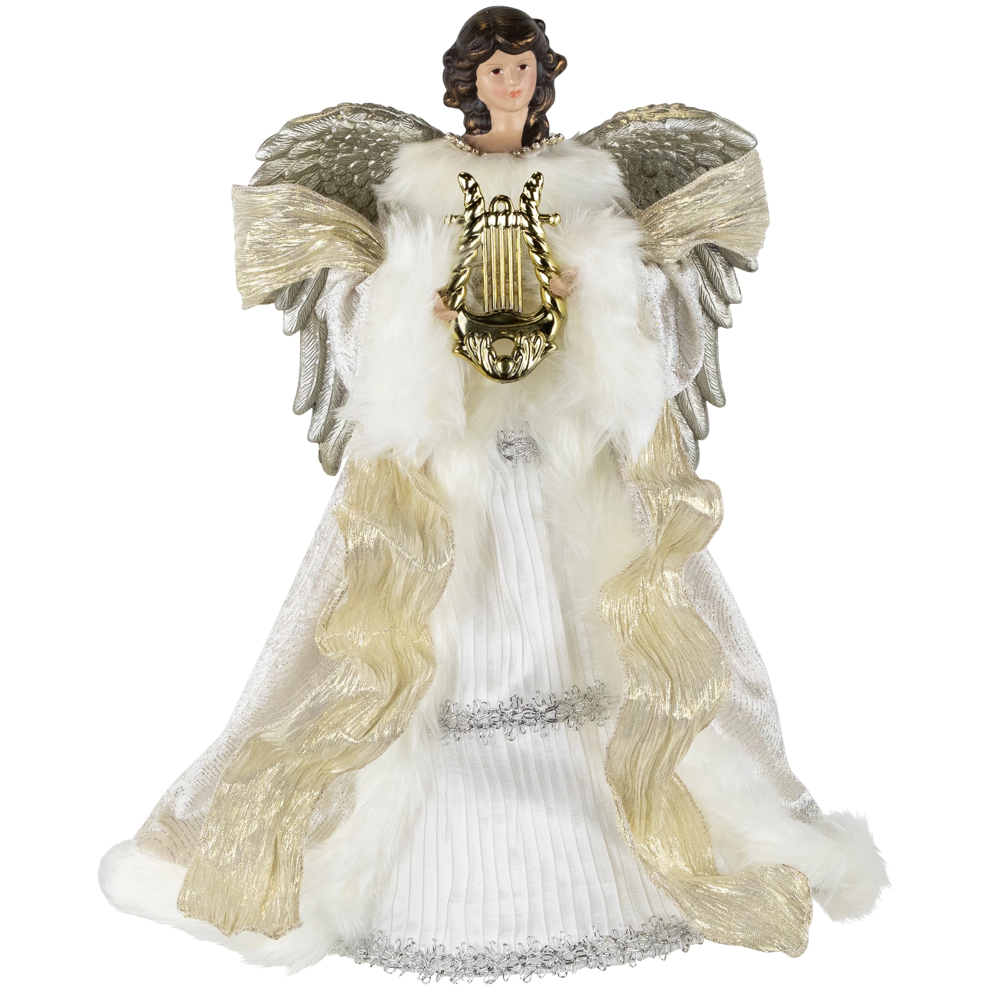 18" White & Silver Angel Christmas Tree Topper
