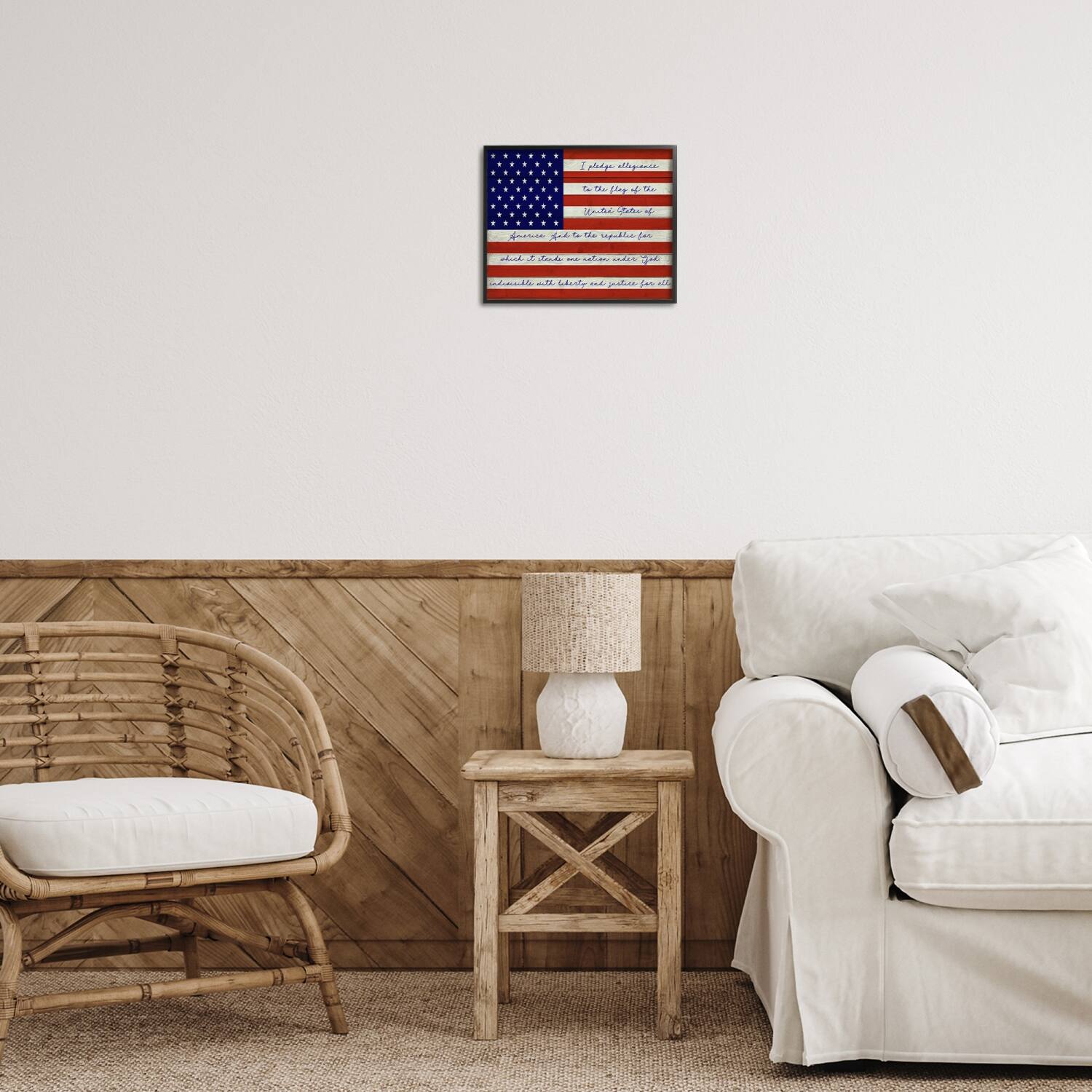 Stupell Industries Pledge of Allegiance Flag Framed Giclee Art
