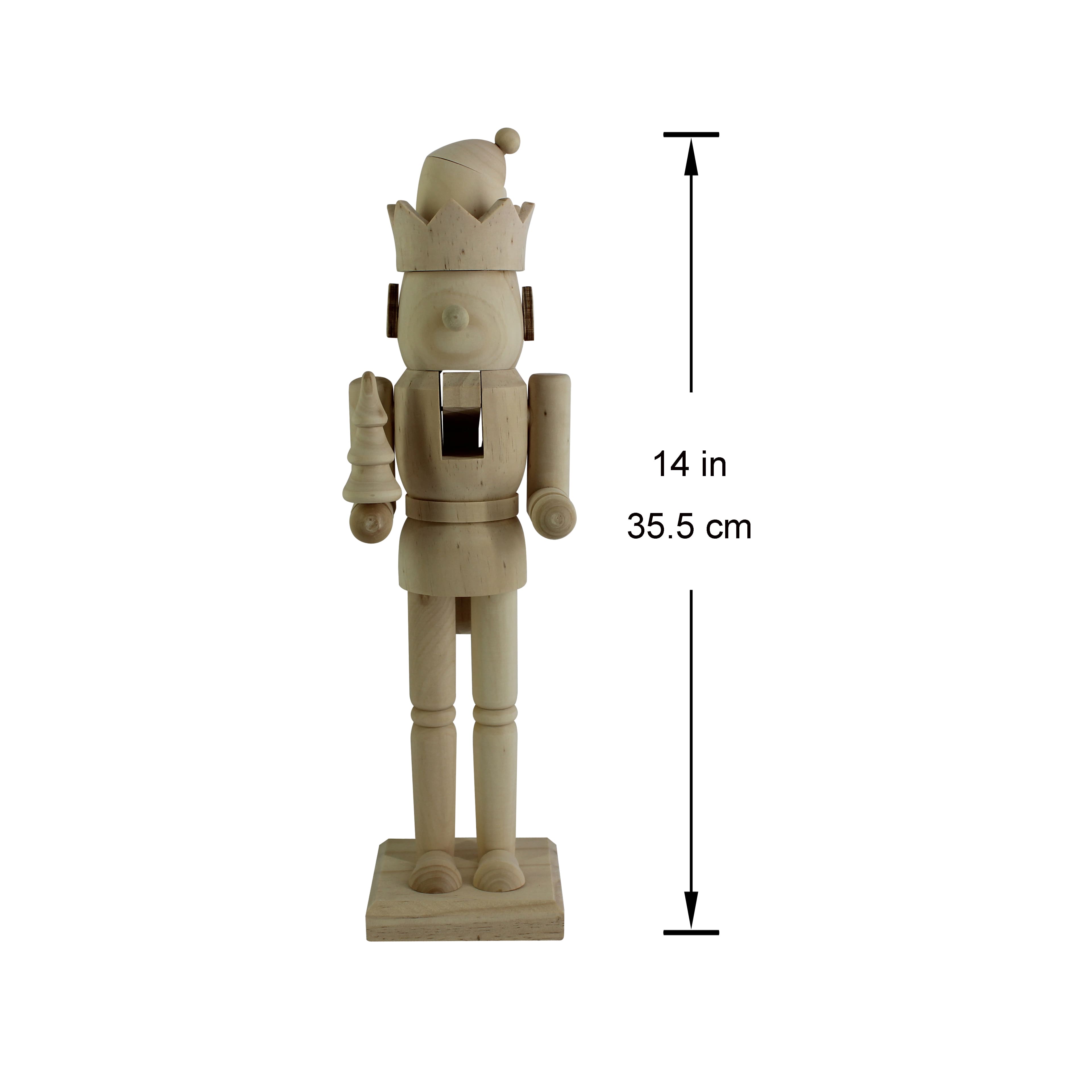 14&#x22; Christmas Elf with Tree DIY Pinewood Nutcracker by Make Market&#xAE;