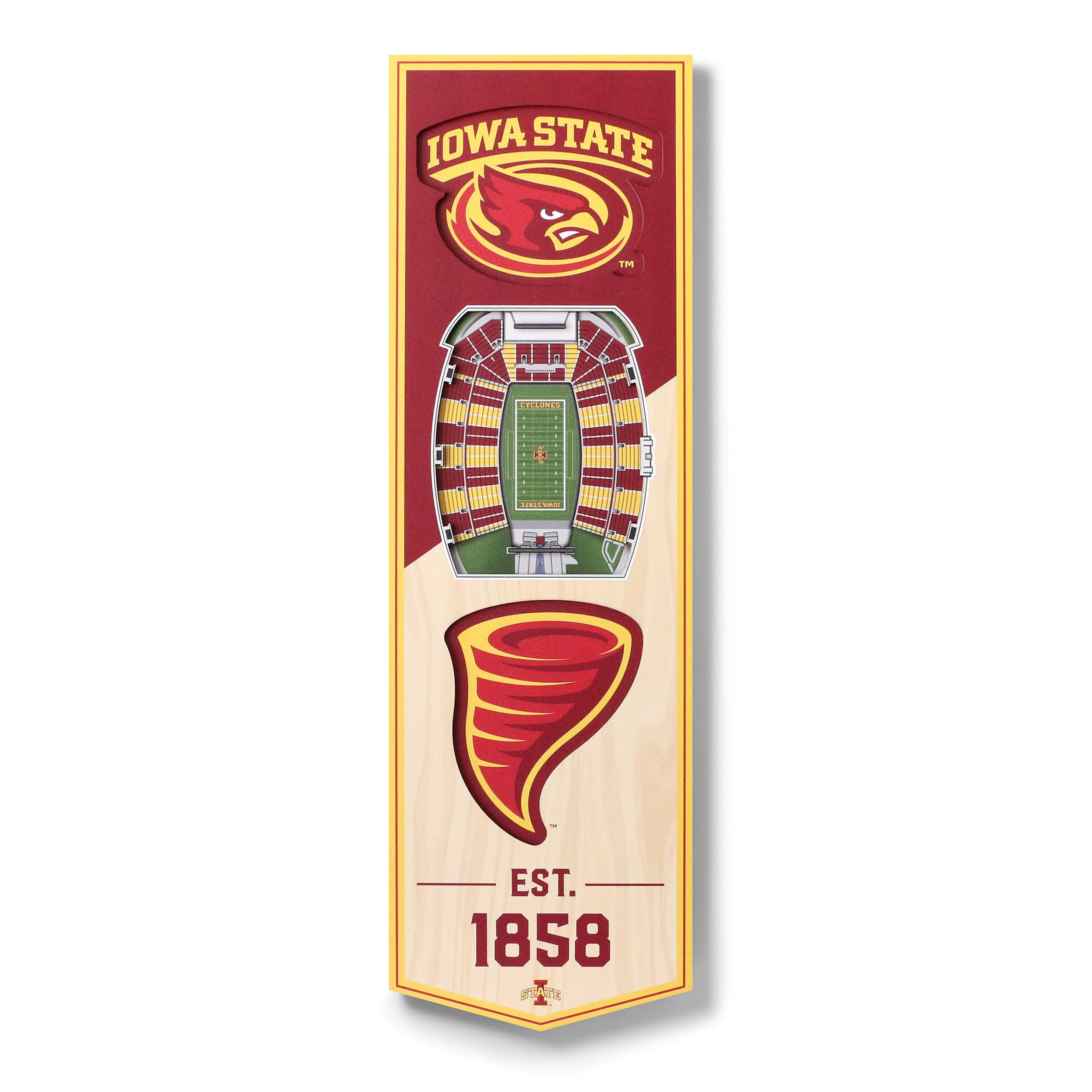 NCAA 6&#x22; x 19&#x22; StadiumView 3D Banner