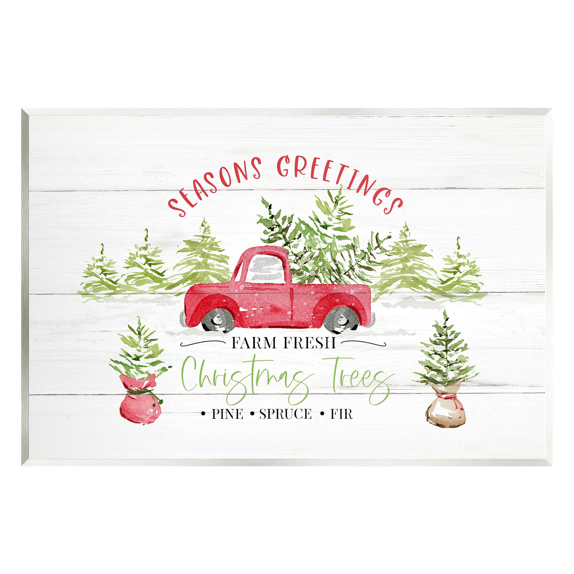 Stupell Industries Farm Fresh Christmas Trees Seasonal Wall Plaque Art