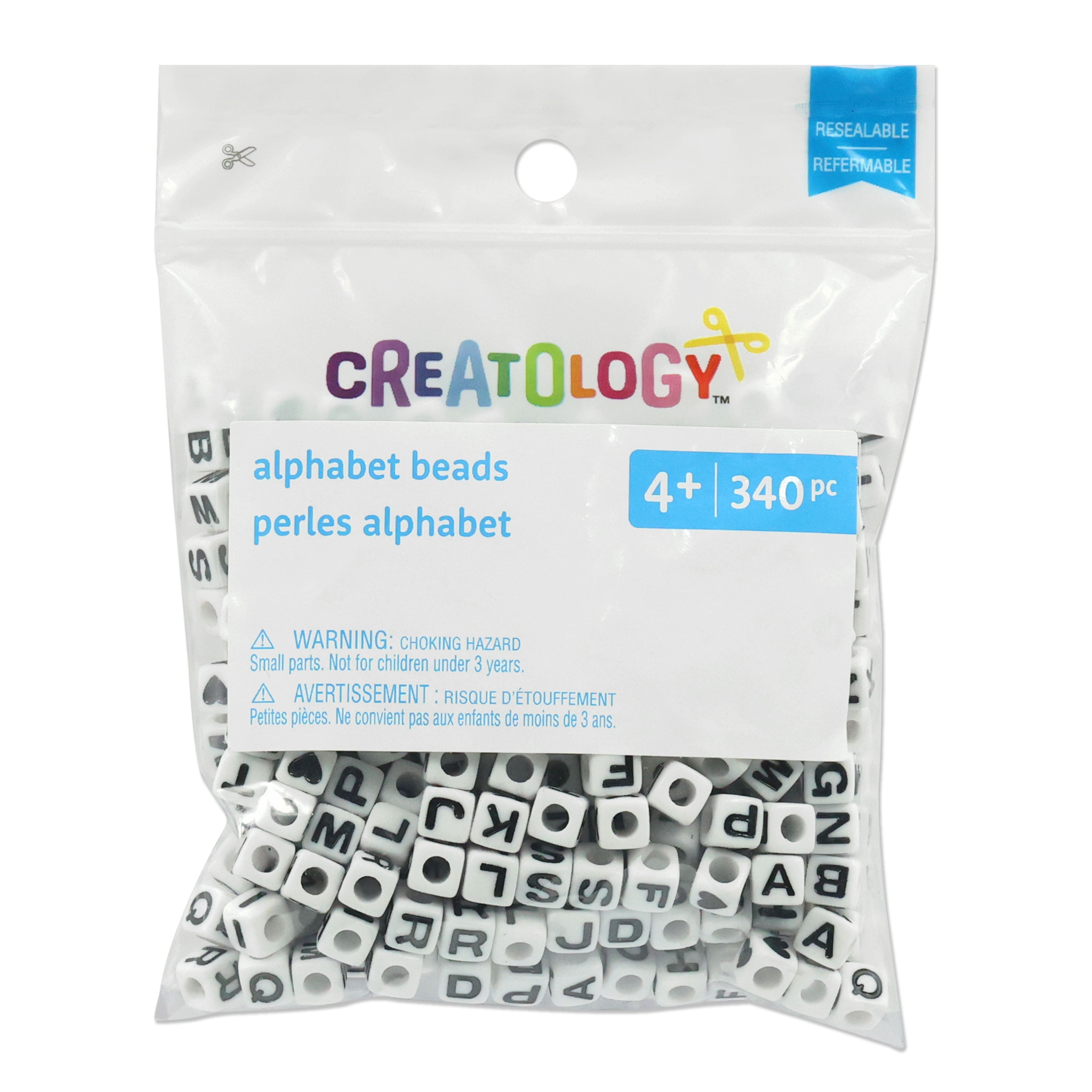 12 Packs: 340 ct. (4,080 total) Black & White Alphabet Beads by Creatology™, 6.5mm