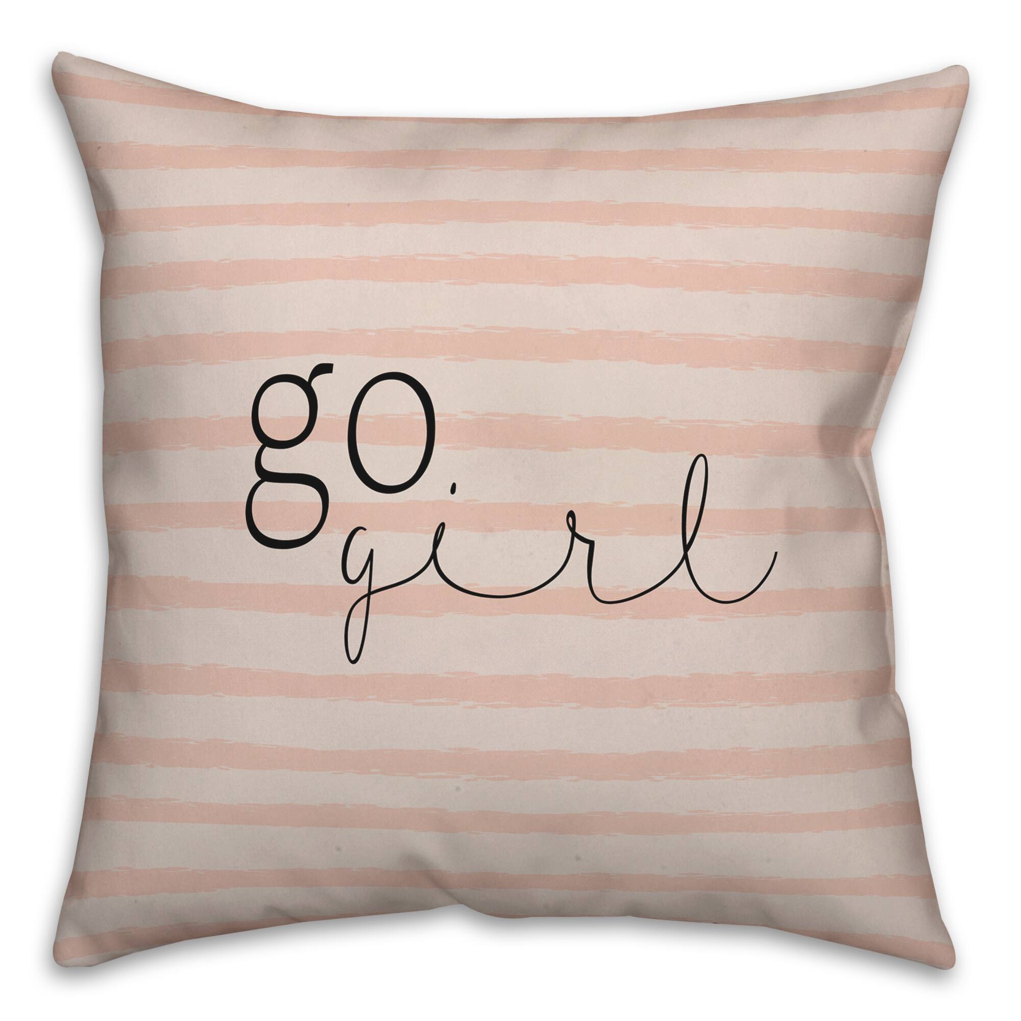 Go Girl Stripes 18" x 18" Throw Pillow