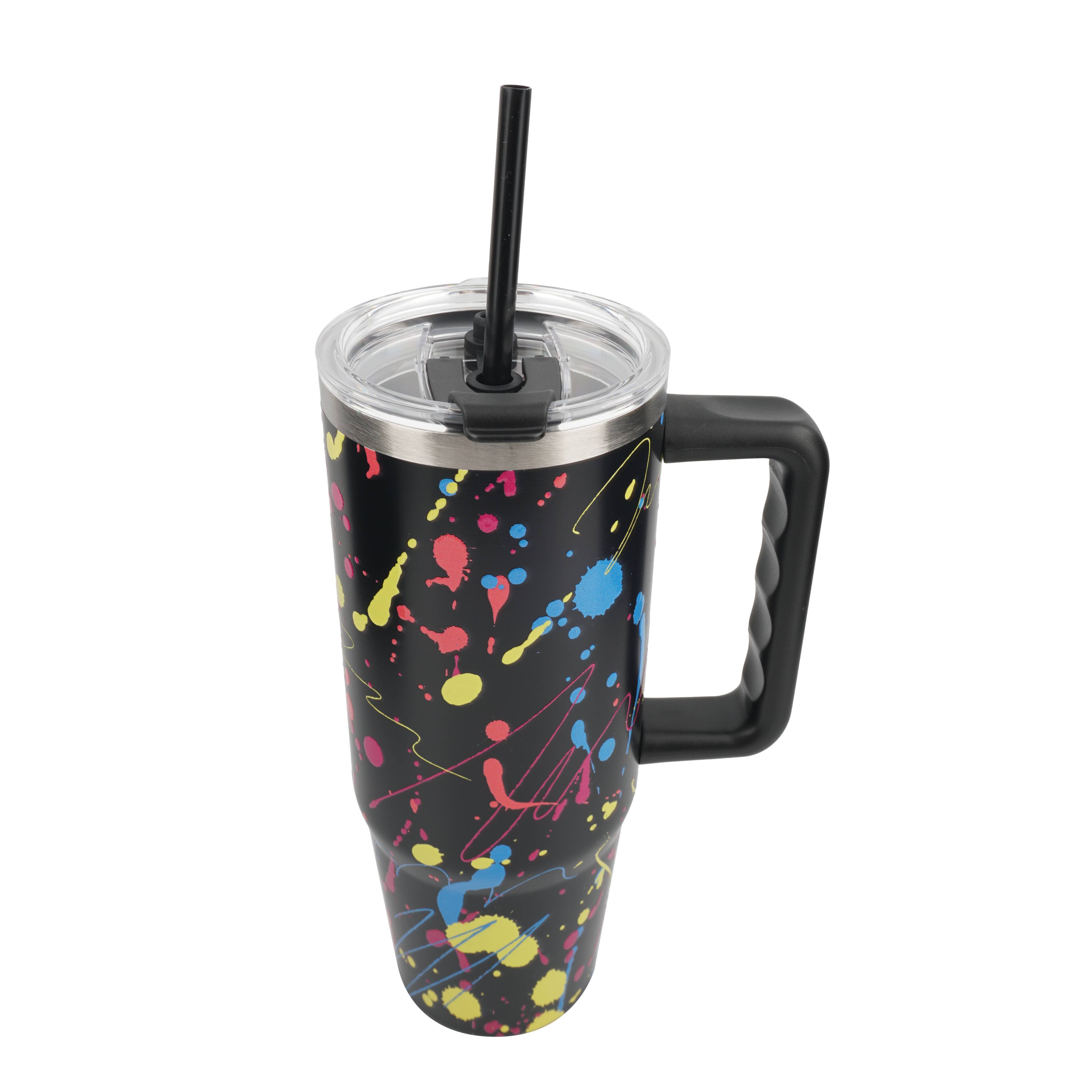 30oz. Black Splatter Stainless Steel Insulated Tumbler by Celebrate It&#x2122;