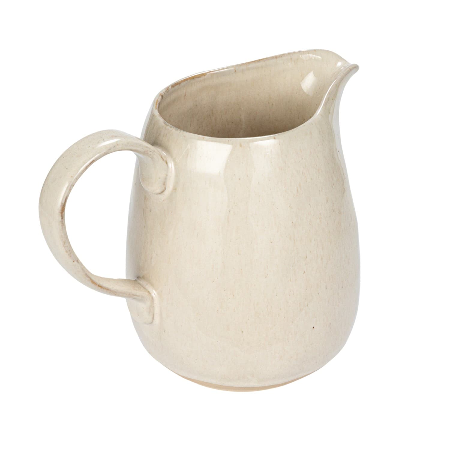 64oz. Cream Speckled Reactive Glaze Stoneware Pitcher