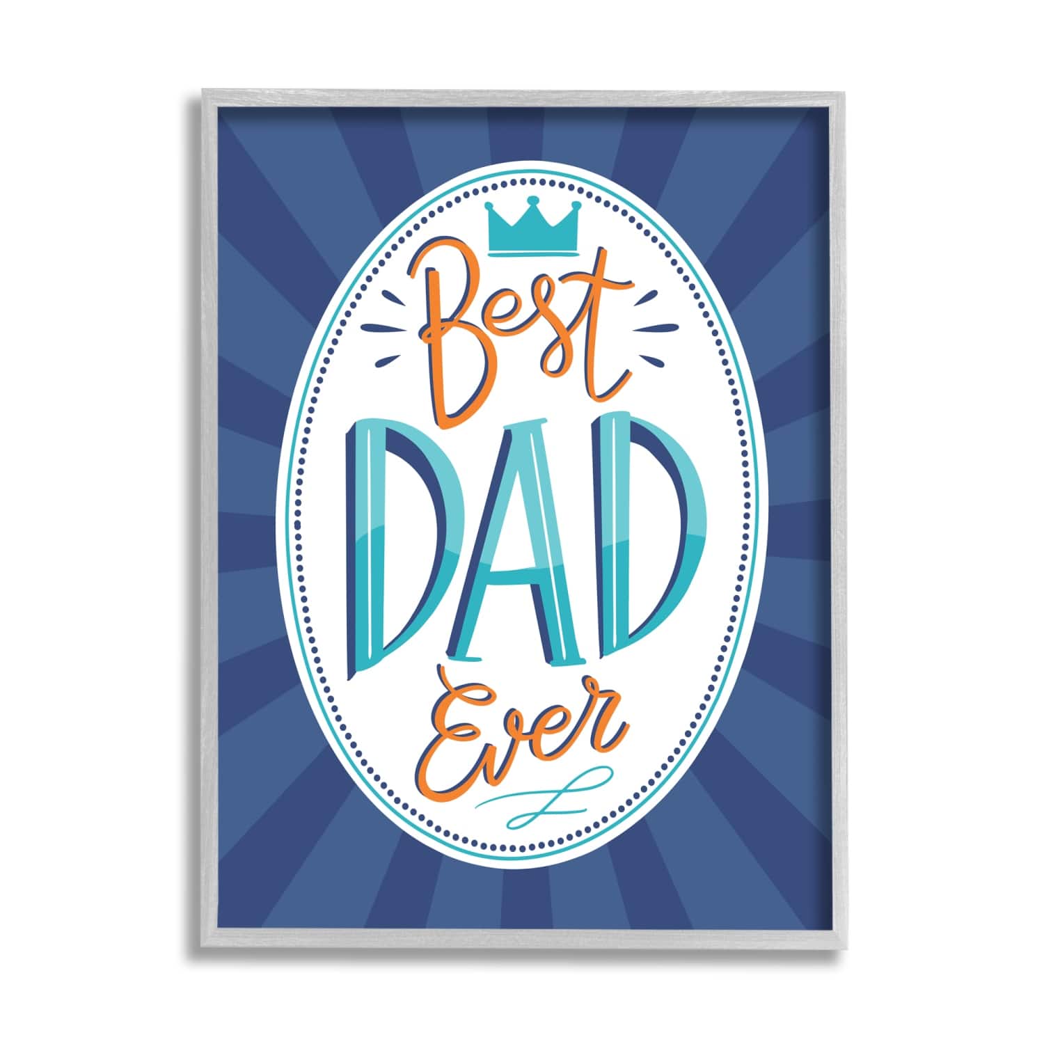 Stupell Industries Best Dad Ever Striped Phrase Framed Giclee Art