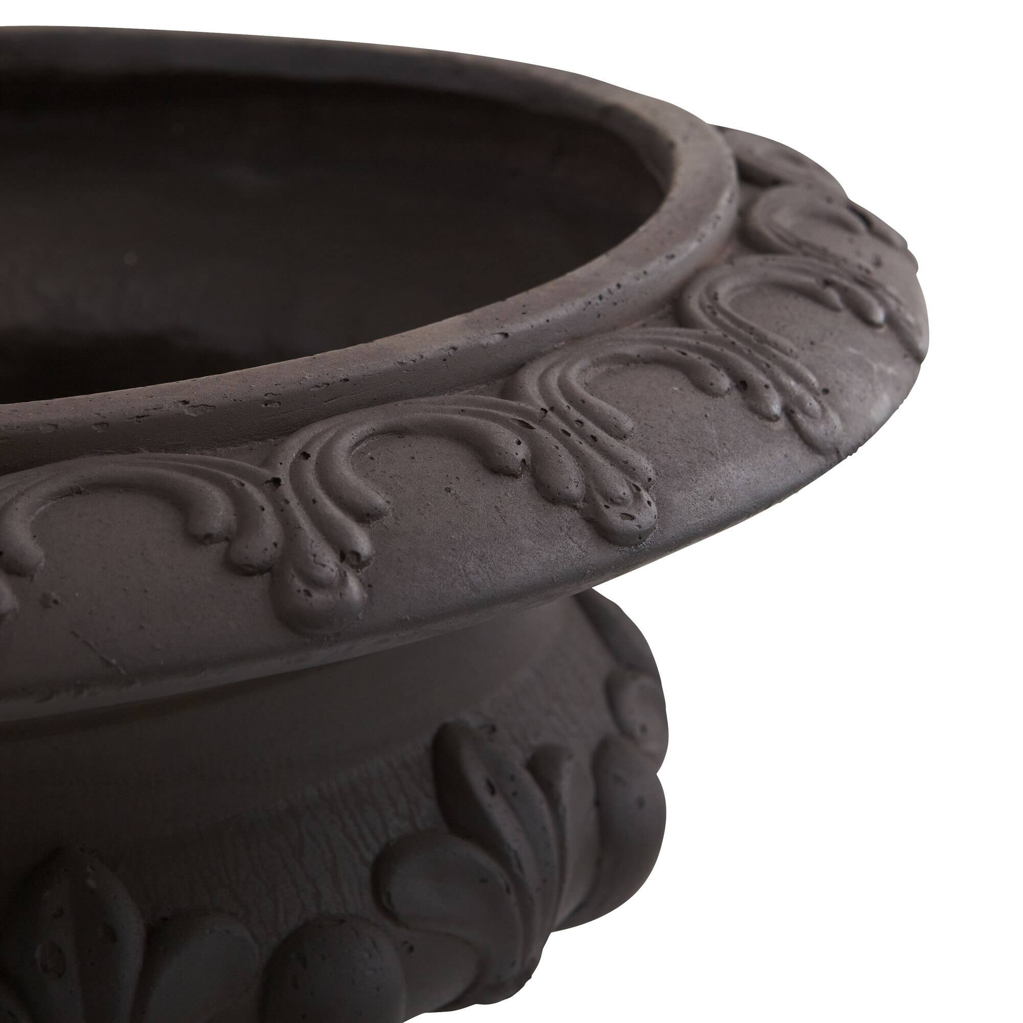 12.5&#x22; Iron-finish Decorative Urn