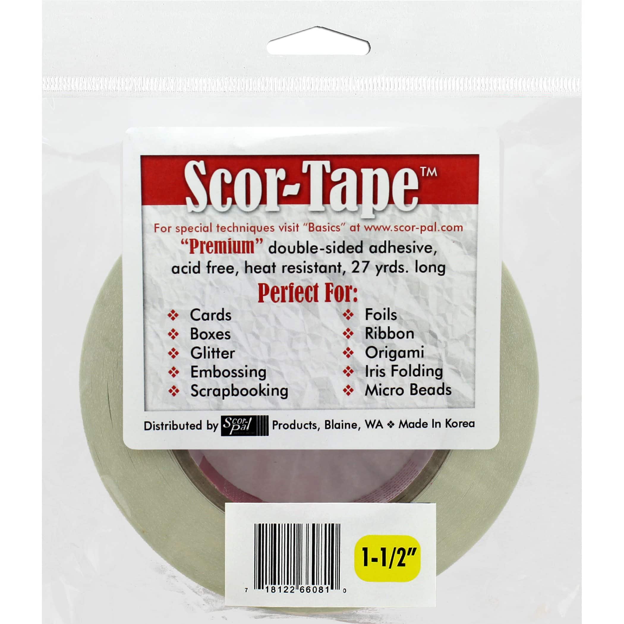 Scor-Tape Double-Sided Adhesive Premium & Acid-Free 1/4 wide, 27 yds -  Sunny Studio Stamps