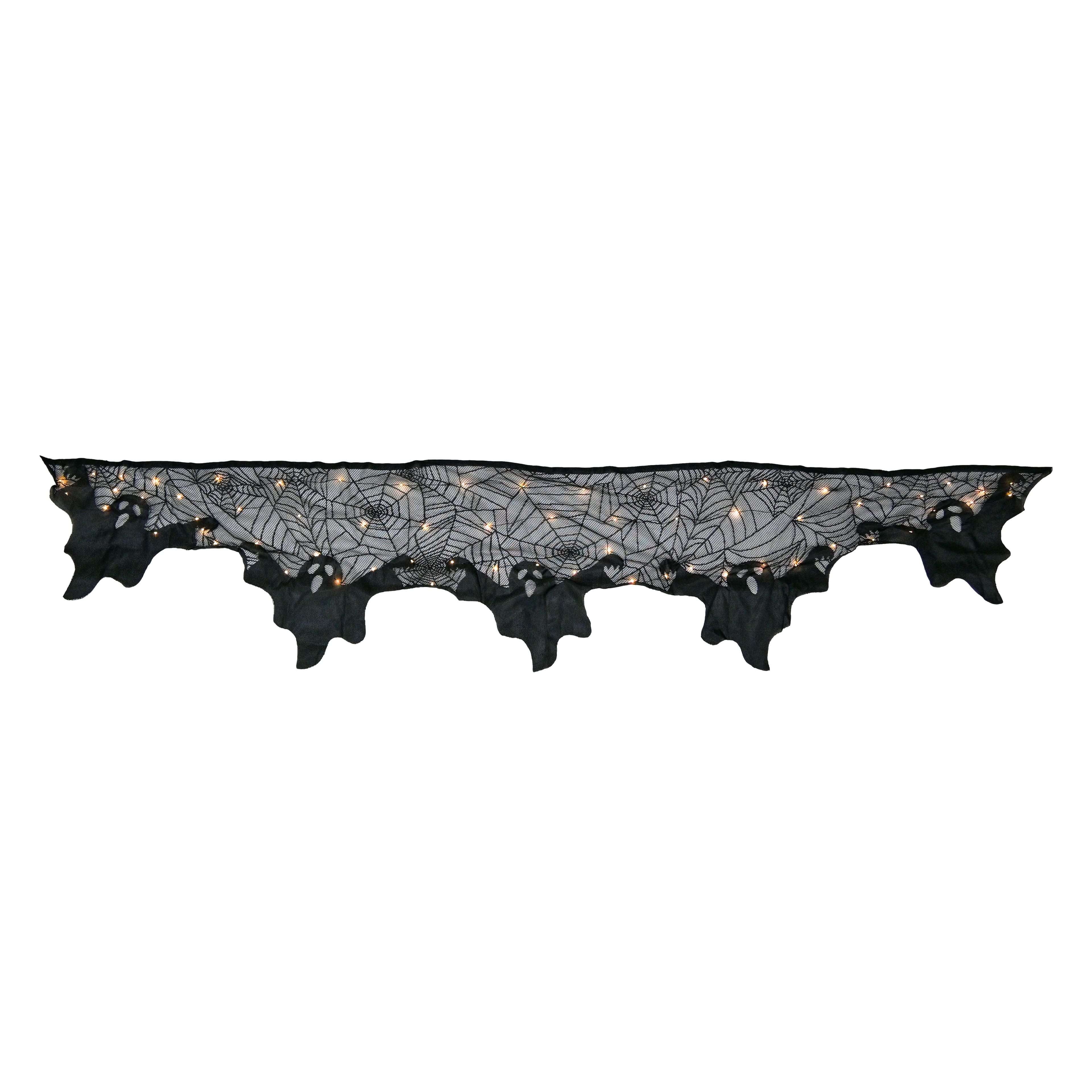 96" Black Ghost LED Lighted Mantel Scarf by Ashland®